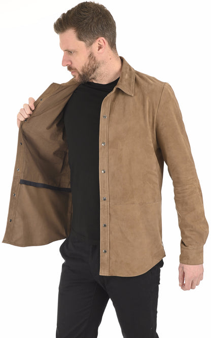 A &quot;M001&quot; Taupe Serge Pariente Chemise Homme interior photo