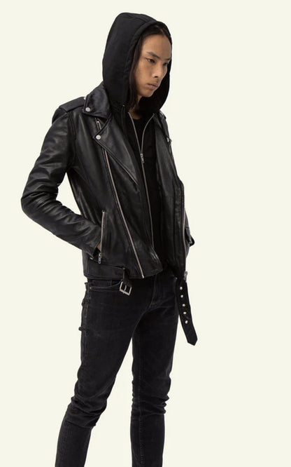 A &quot;ROCKER HOOD&quot; Noir Serge Pariente Perfecto Homme back photo