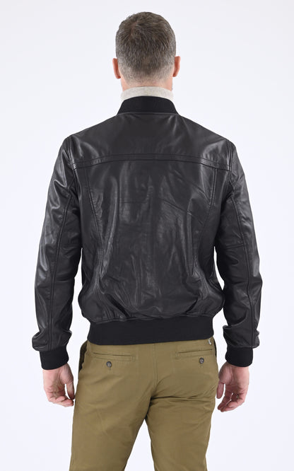 A &quot;LC 300 LAMB&quot; Noir Schott Teddy Homme back photo