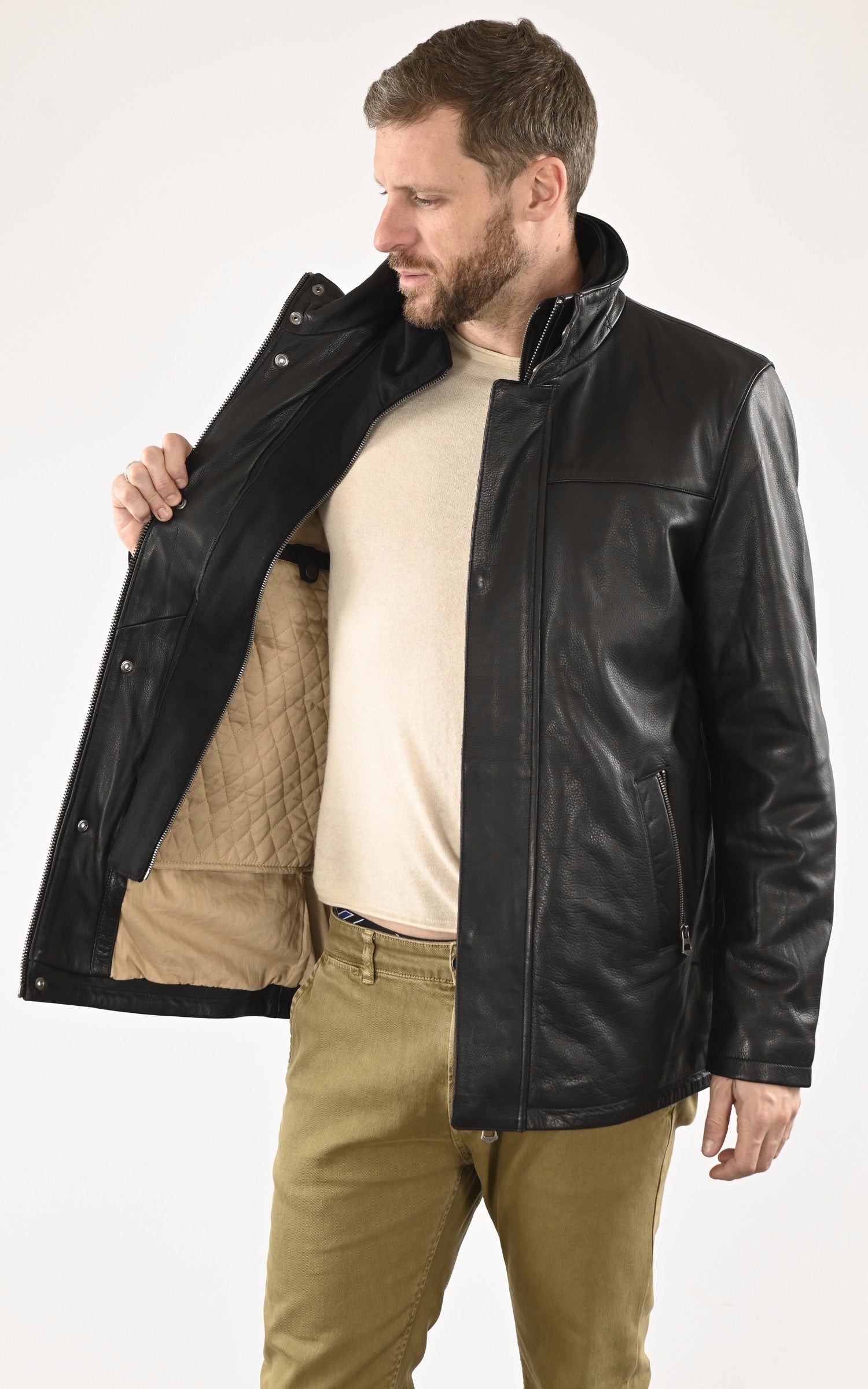 A &quot;MIKA&quot; Noir La Canadienne Blouson Homme interior photo 3