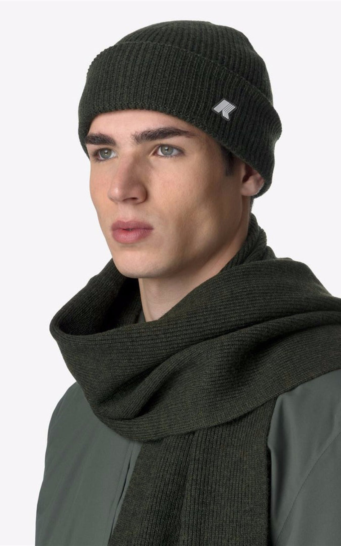 A &quot;BRICE WOOL K2132HW&quot; Vert K-Way Bonnet Mixte closed photo