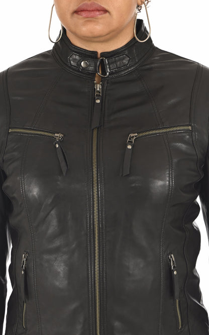 A &quot;PP100&quot; Noir La Canadienne Blouson Femme details photo