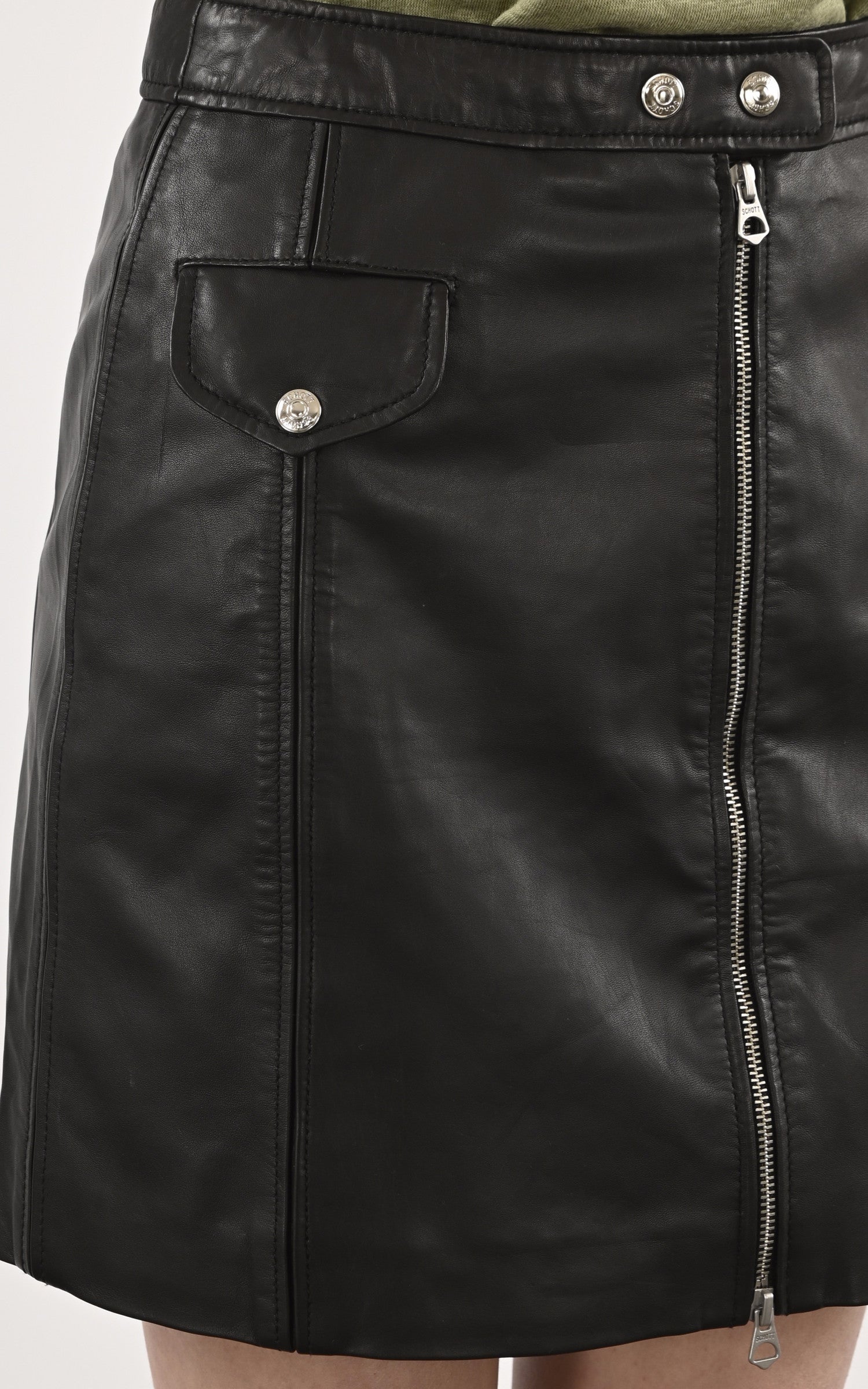 A &quot;SK PATIE W&quot; Noir Schott Jupe Femme details photo