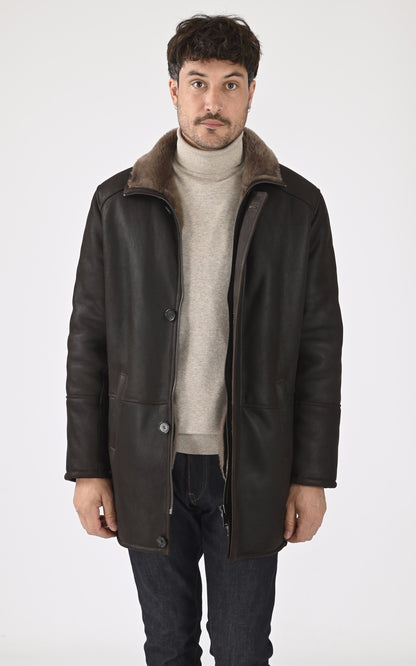 A &quot;GUILLAUME&quot; Marron La Canadienne 3/4 Homme opened photo