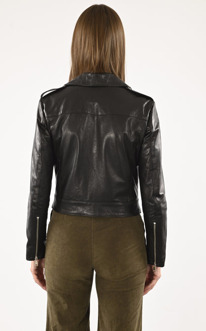 A &quot;DF259 bis no belt&quot; Noir La Canadienne Blouson Femme back photo