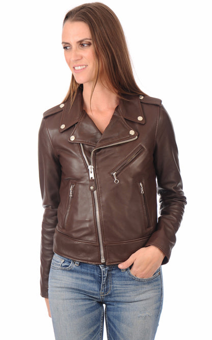 A &quot;LCW1601D&quot; Marron Schott Perfecto Femme closed photo