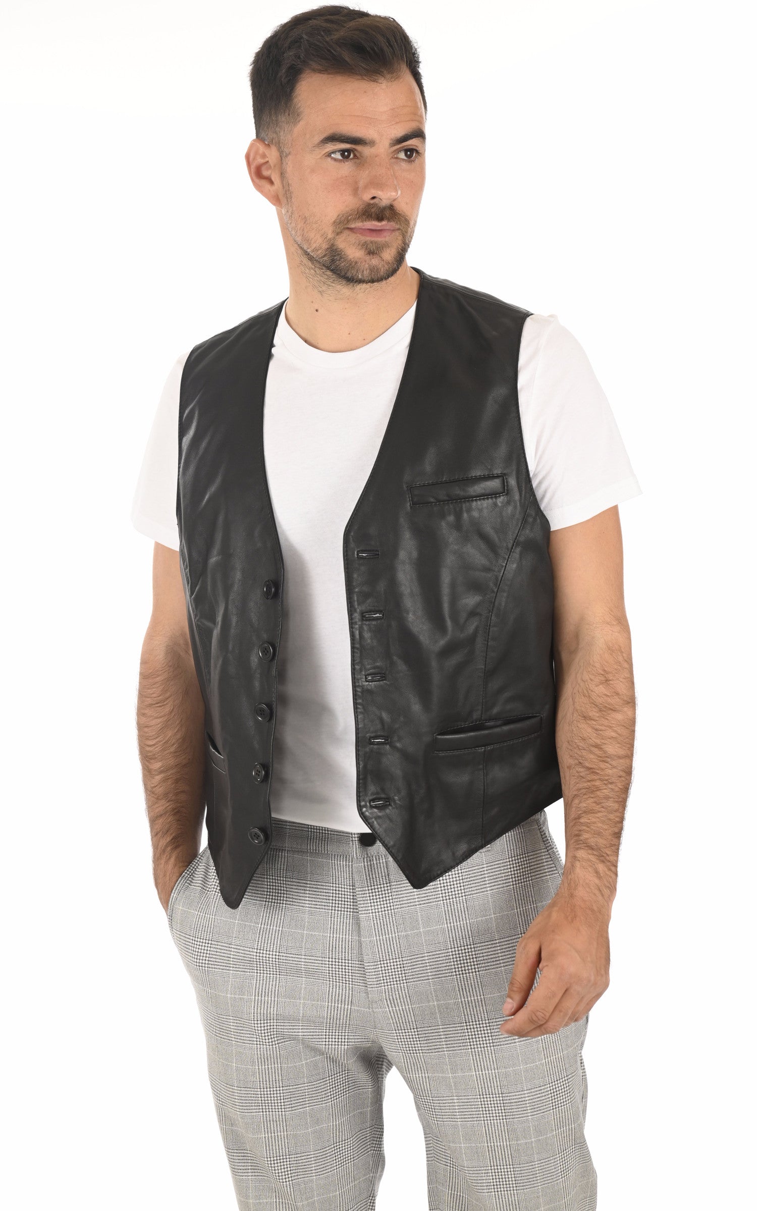 A &quot;3104&quot; Noir La Canadienne Gilet Homme opened photo 1