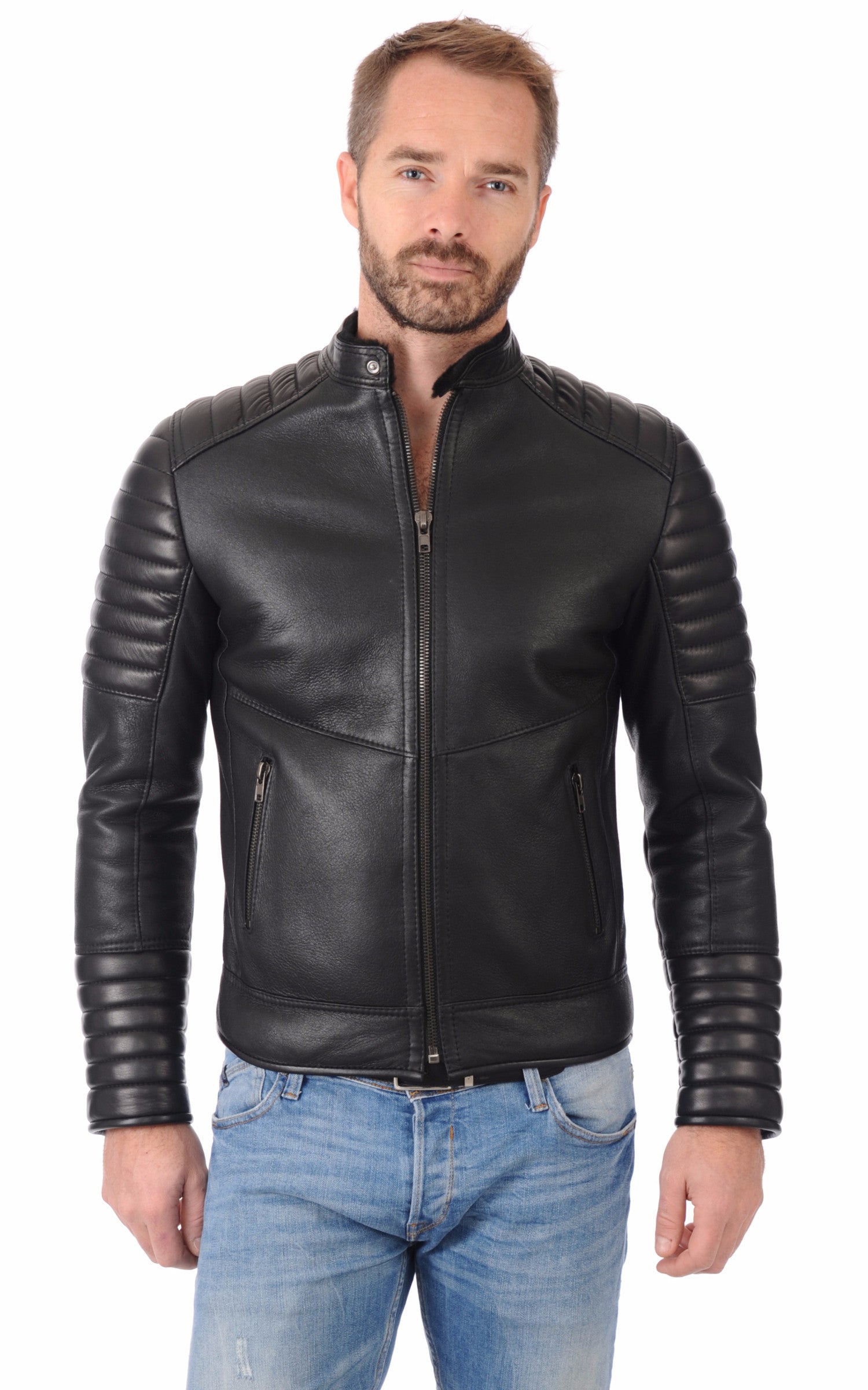 A &quot;ZLATAN&quot; Noir La Canadienne Blouson Homme closed photo