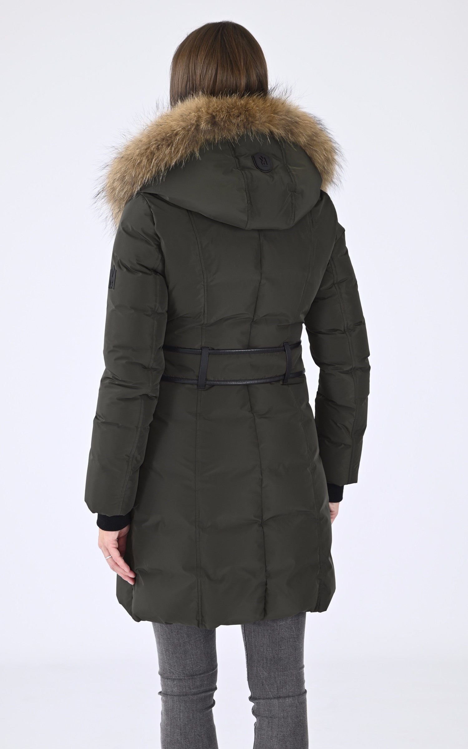 A &quot;KAY-F&quot; Kaki Mackage 3/4 Doudoune Femme back photo