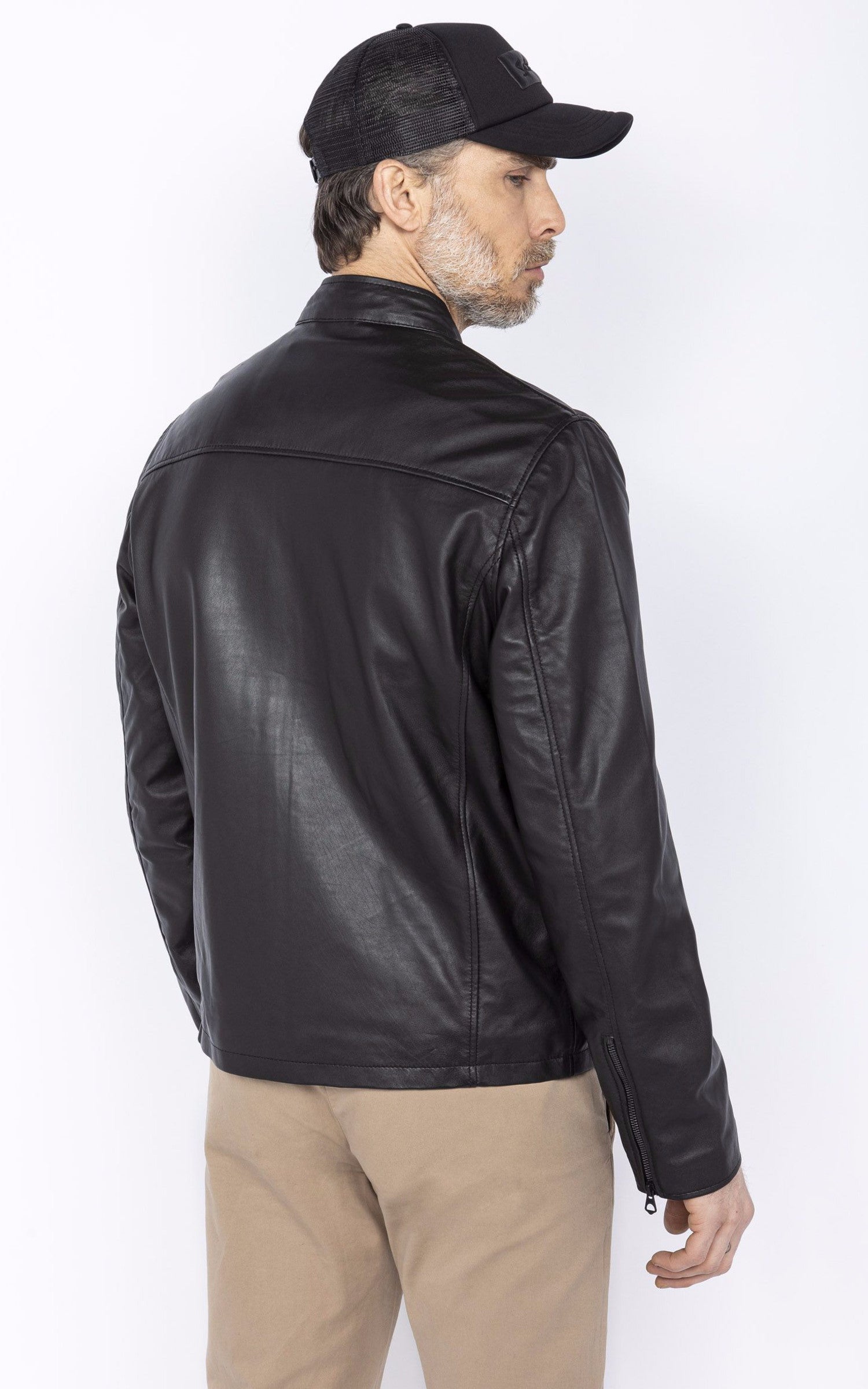 A &quot;LC BIKER&quot; Noir Schott Blouson Homme closed photo 4