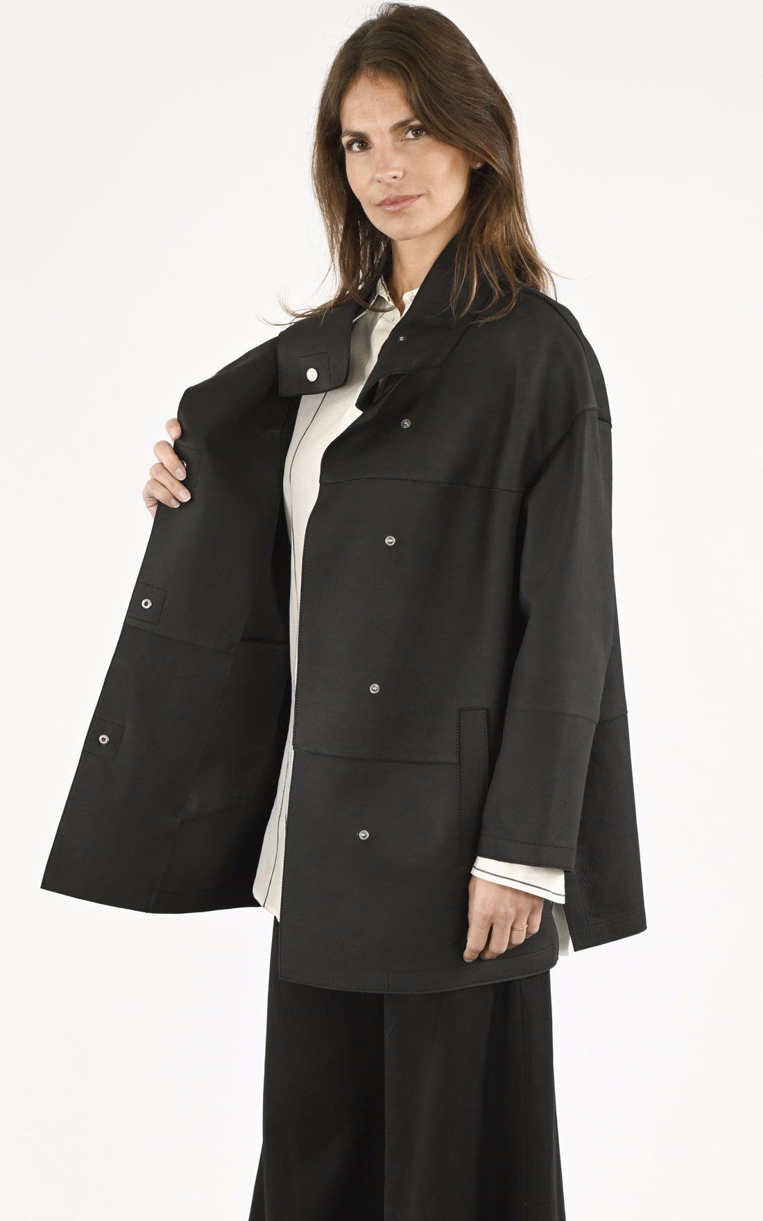 A &quot;1801-S&quot; Noir La Canadienne Veste Femme closed photo