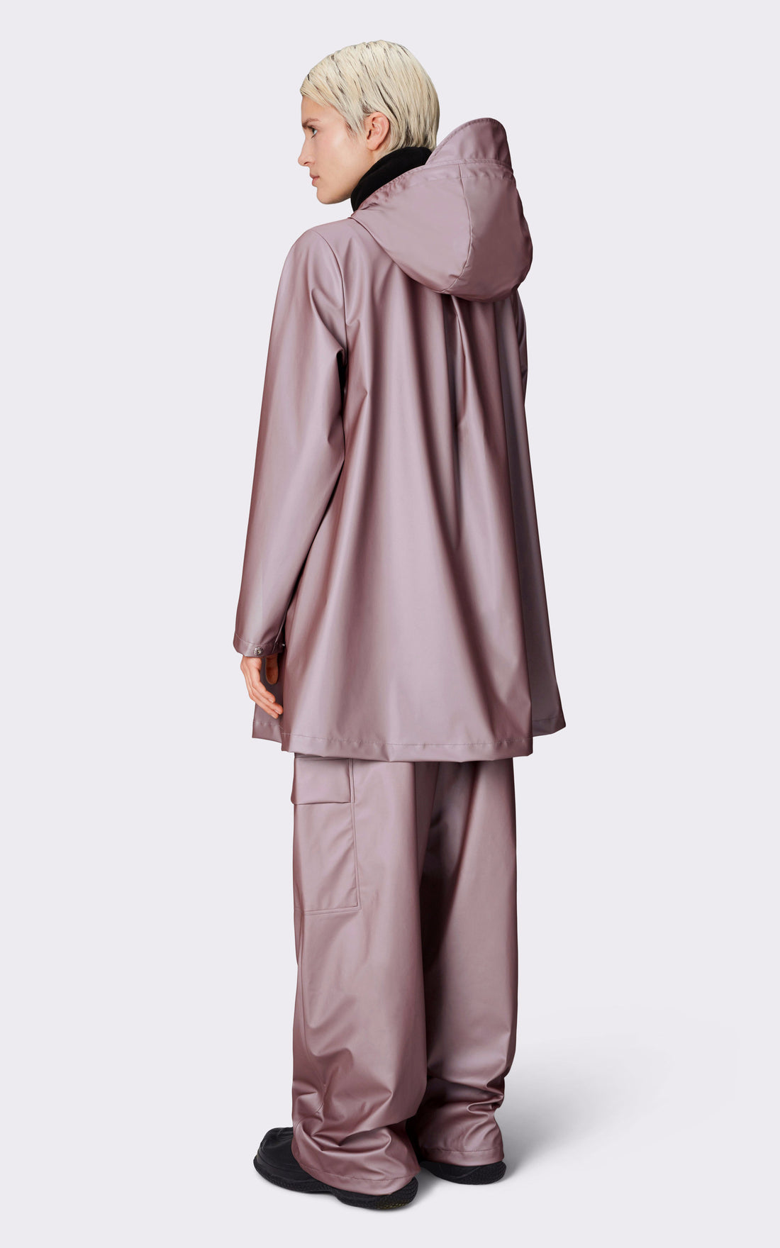 A "18050 A-LINE JACKET" Violet Rains 3/4 Femme opened photo