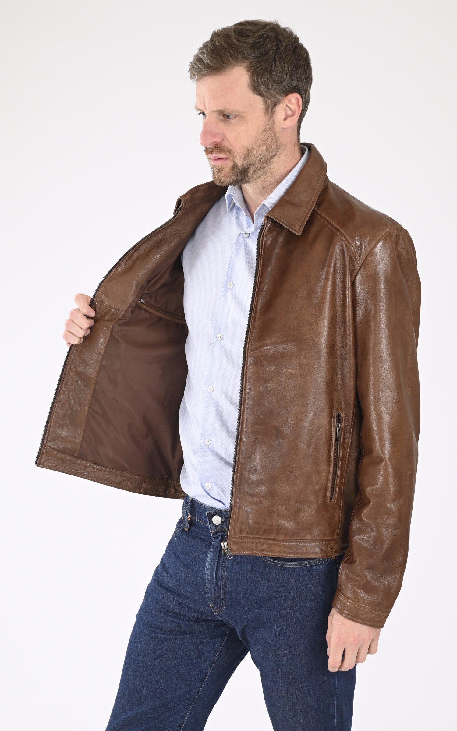 A &quot;IVAR&quot; Marron La Canadienne Blouson Homme interior photo 3
