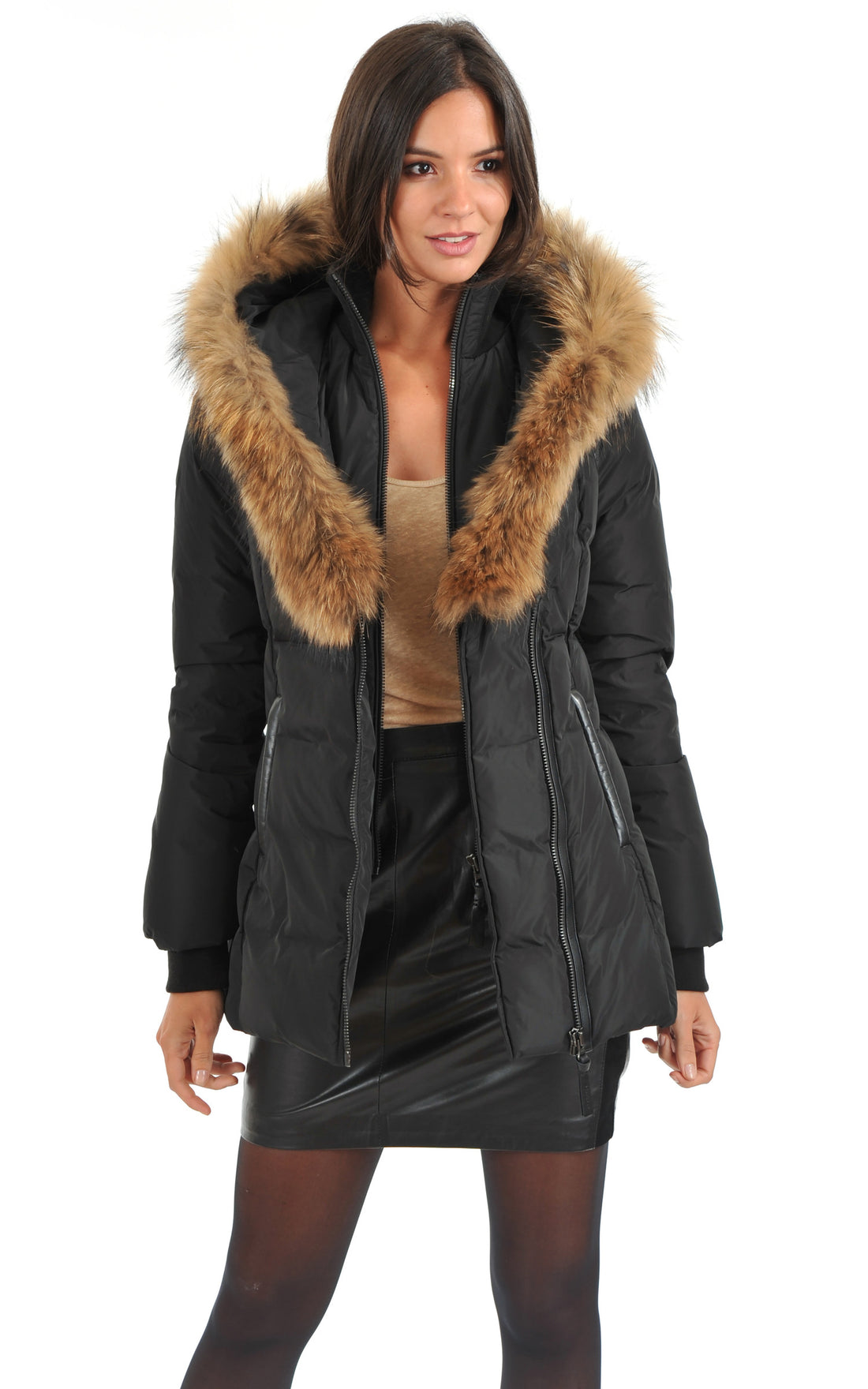 A &quot;ADALI-F&quot; Noir Mackage 3/4 Doudoune Femme opened photo