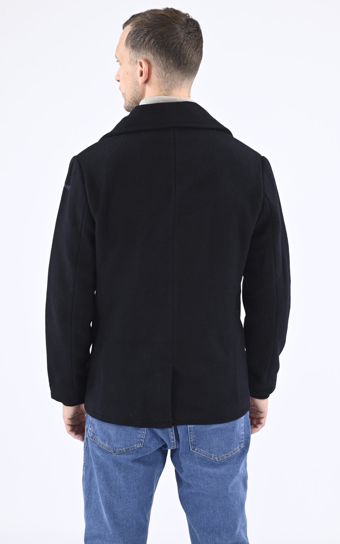 A &quot;SEACOAT&quot; Bleu Marine Schott Caban Homme opened photo