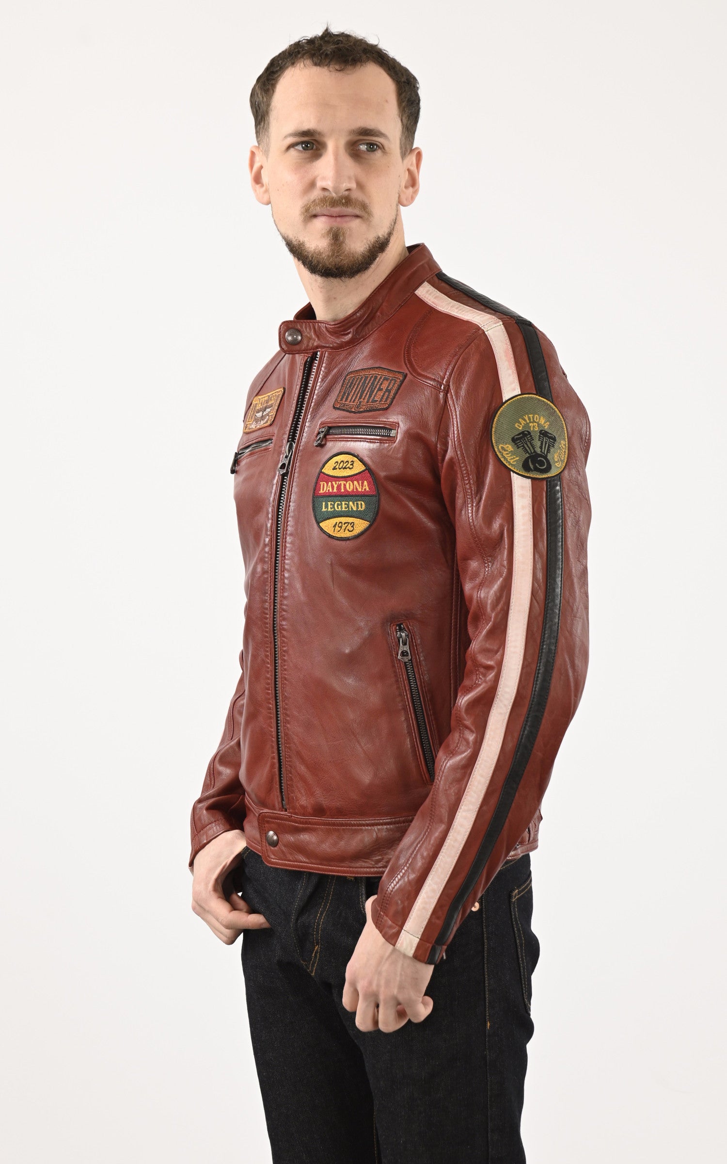 A &quot;WARTBURG 102832&quot; Rouge Daytona 73 Blouson Homme closed photo 2