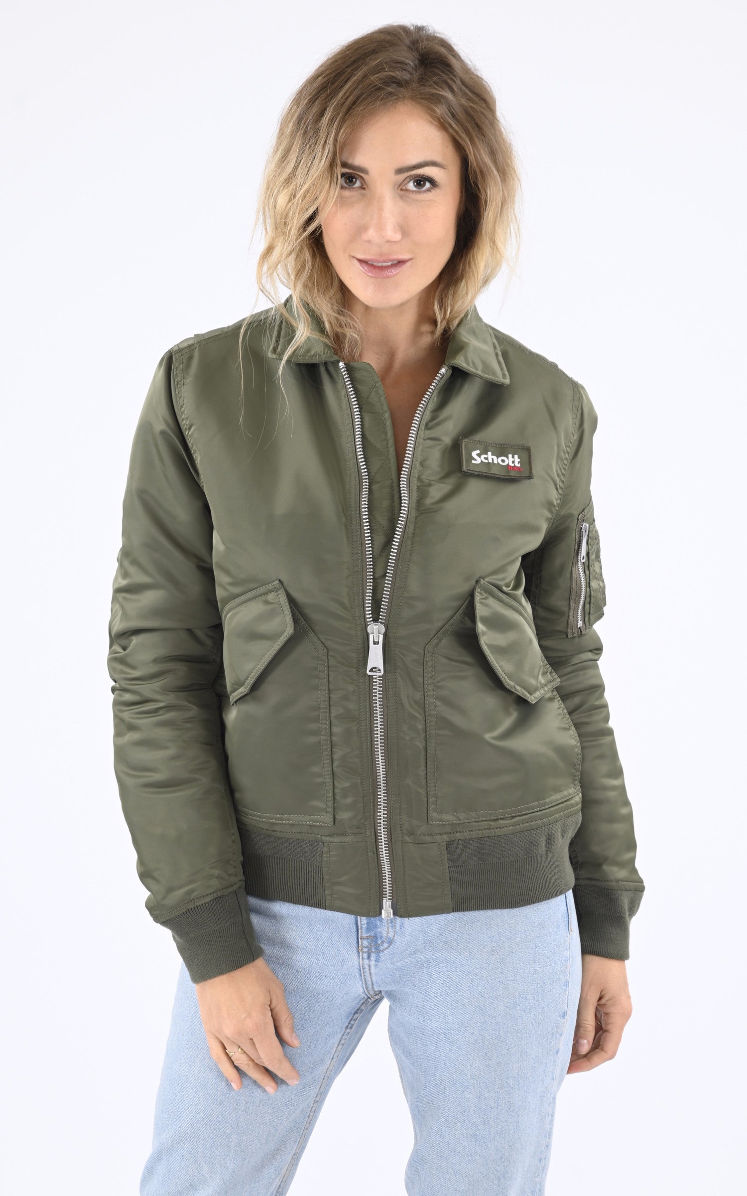 A &quot;210100 RS&quot; Kaki Schott Blouson Mixte closed photo 2