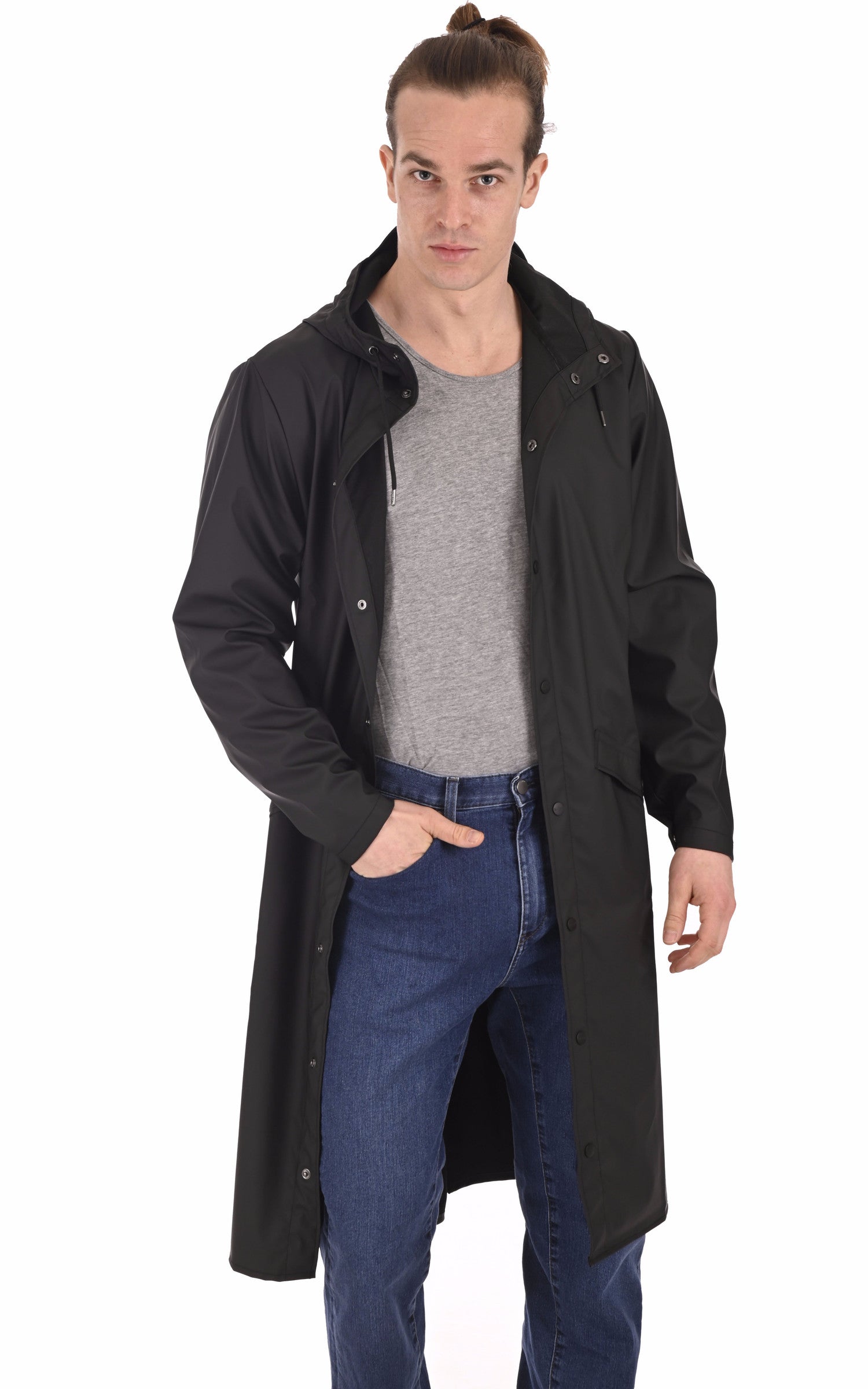 A &quot;LONGER JACKET 1836&quot; Noir Rains 7/8 Homme opened photo