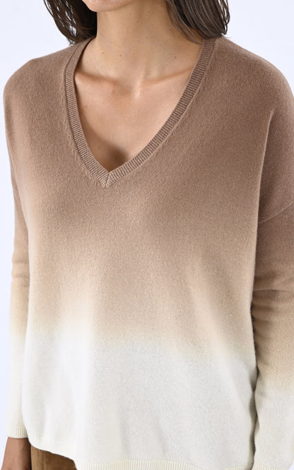 A &quot;MONJACKE&quot; Camel Les Tricots de Léa Pull Femme details photo
