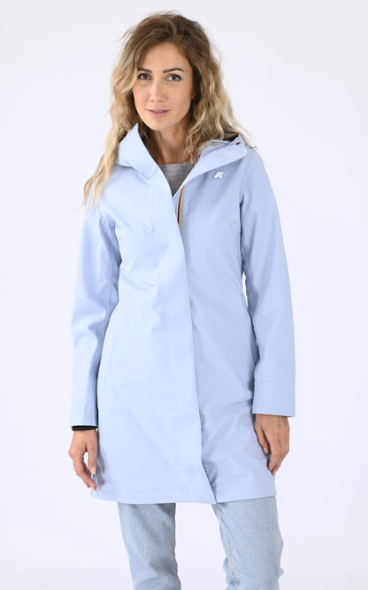 A &quot;STEPHY BONDED K21489W&quot; Bleu Ciel K-Way 3/4 Femme closed photo