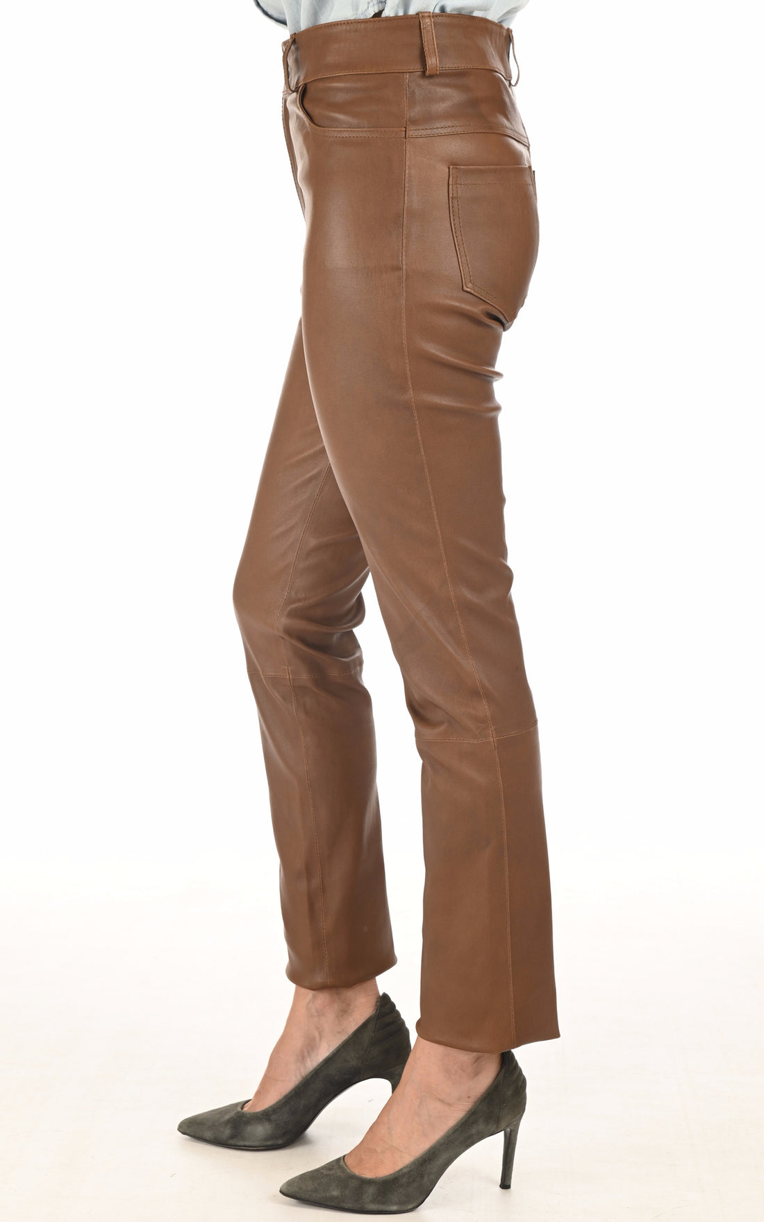 A &quot;JEAN&quot; Cognac La Canadienne Pantalon Femme opened photo