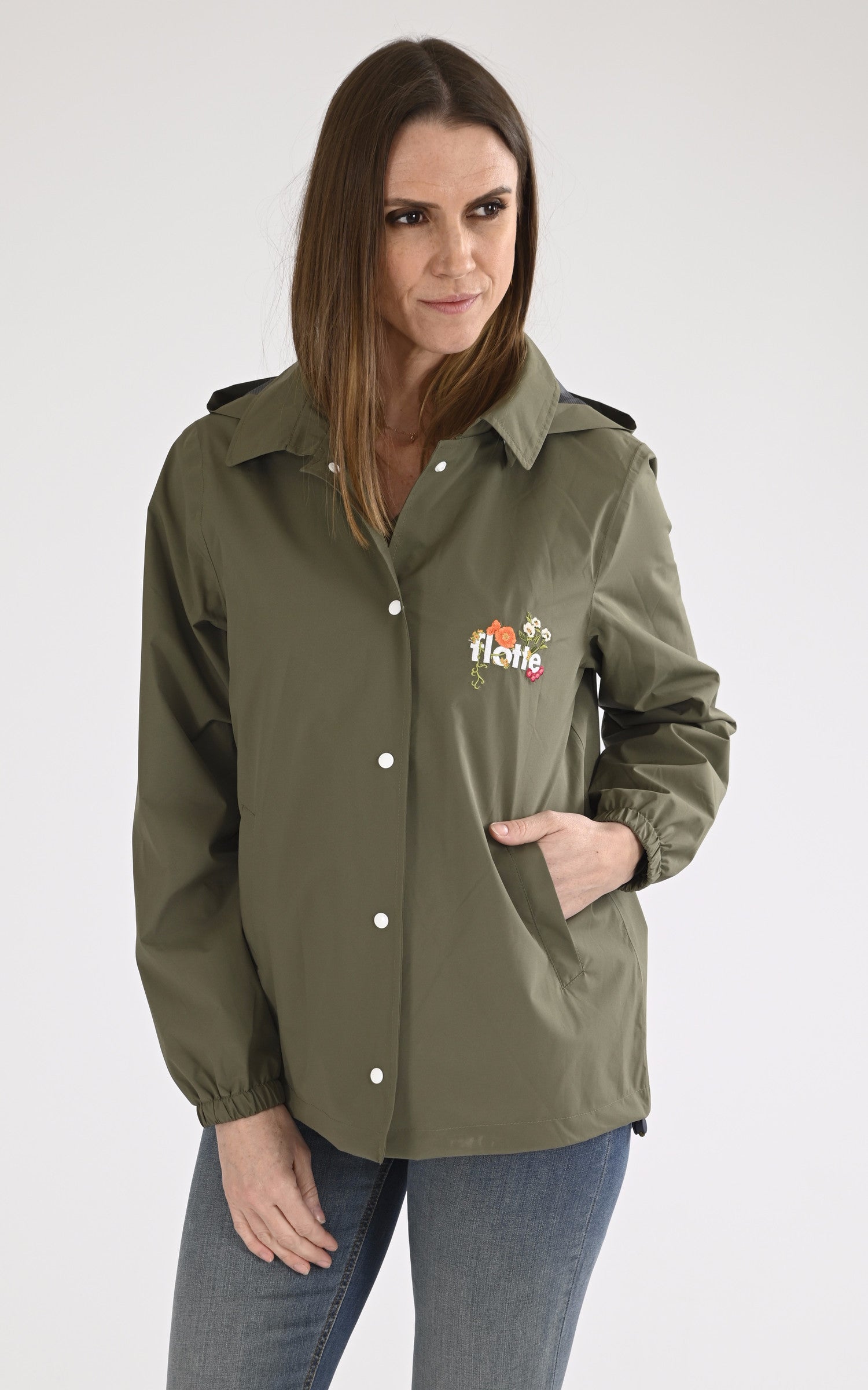 A &quot;PLAISANCE 25004&quot; Kaki Flotte Veste Mixte closed photo
