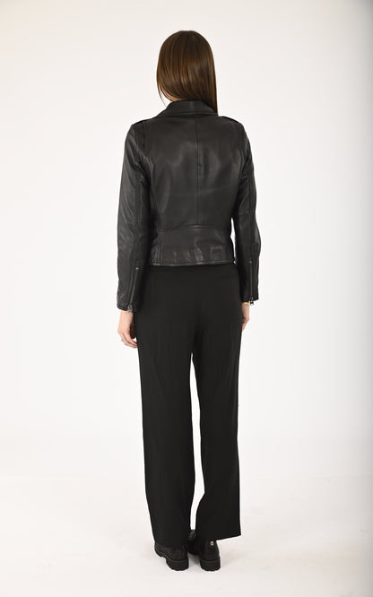 A &quot;LESLA FF&quot; Noir La Canadienne Blouson Femme back photo