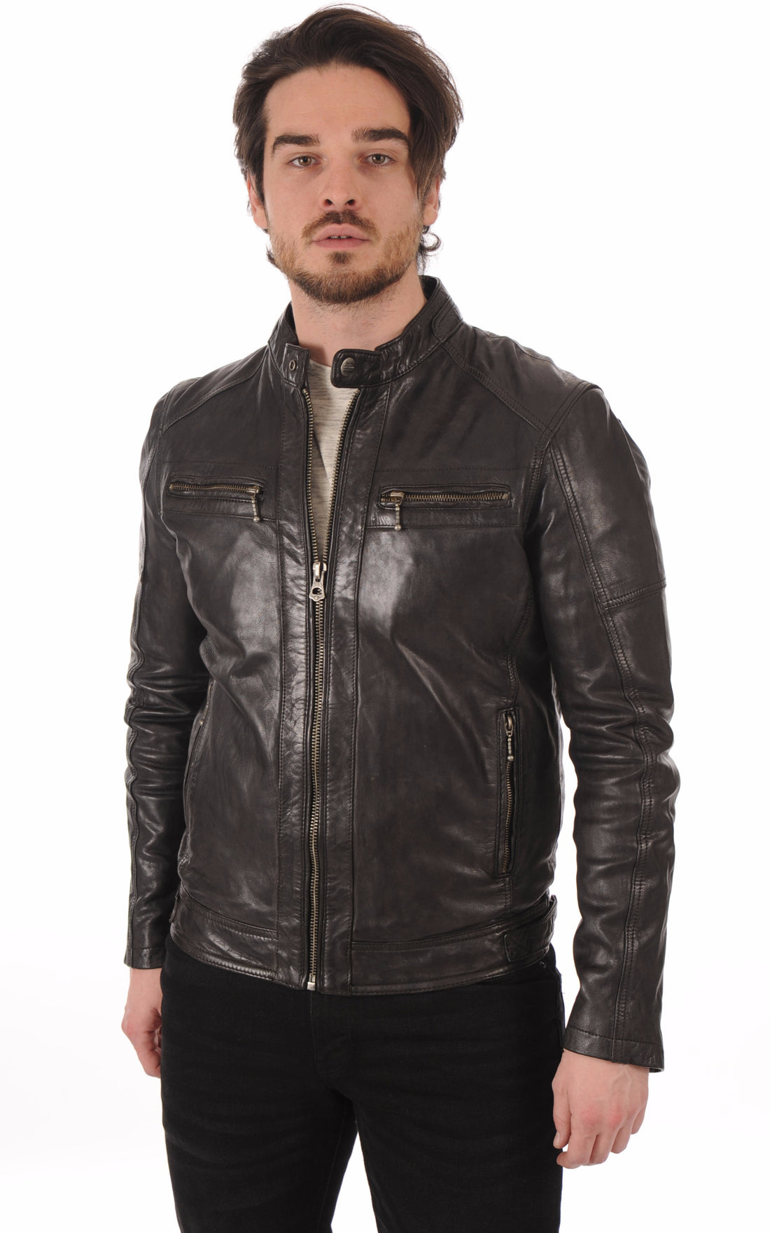 A &quot;BISHOP HOOD 101126&quot; Black Daytona 73 Blouson Homme closed photo