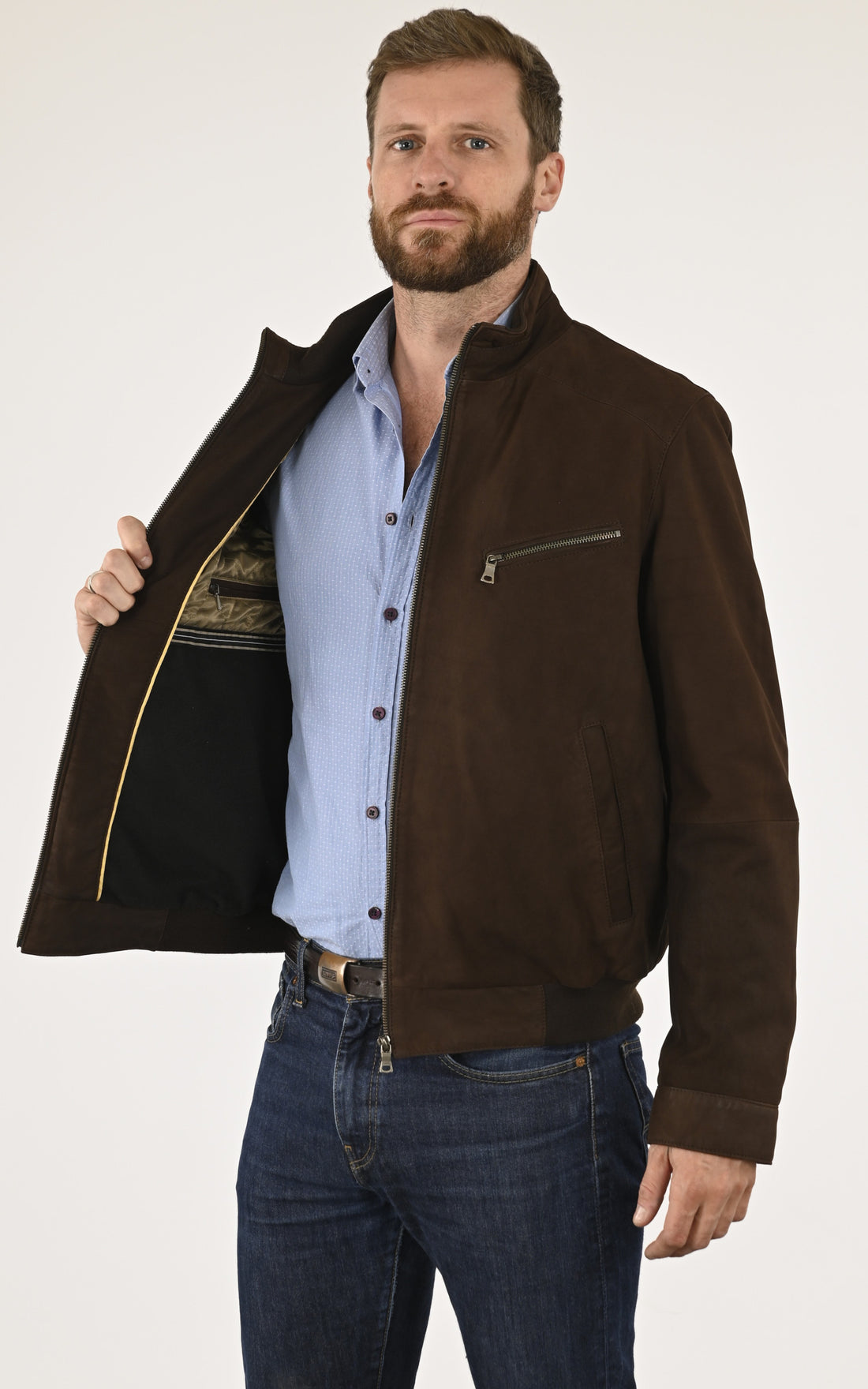 A &quot;YORK 7762&quot; Marron Smarty Blouson Homme opened photo