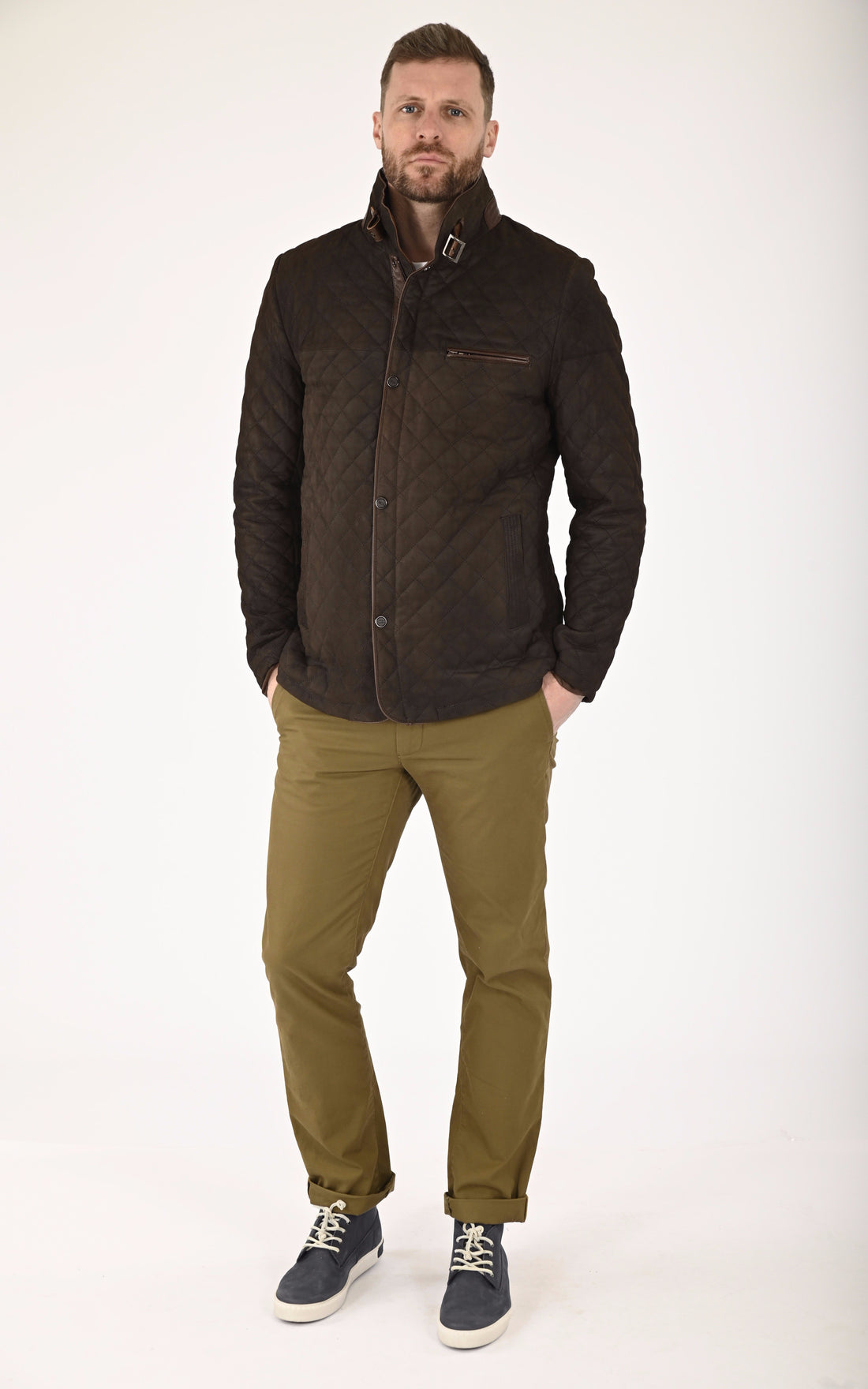 A &quot;E09&quot; Marron Foncé La Canadienne Veste Homme opened photo
