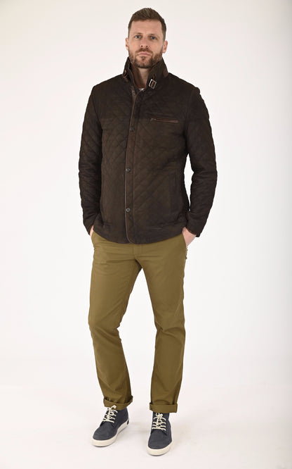 A &quot;E09&quot; Marron Foncé La Canadienne Veste Homme closed photo