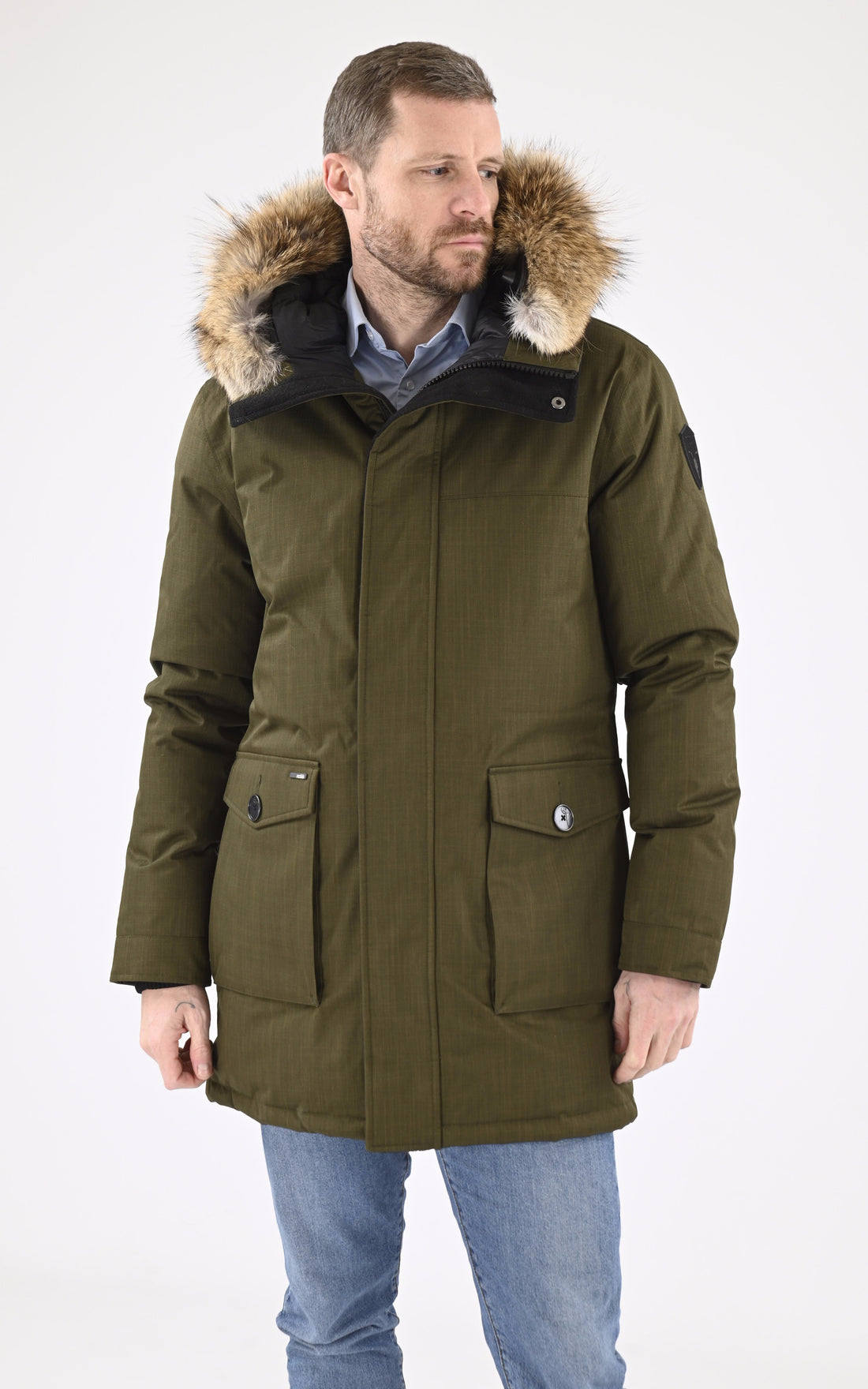 A &quot;YVES&quot; Fatigue Nobis 3/4 Doudoune Homme opened photo