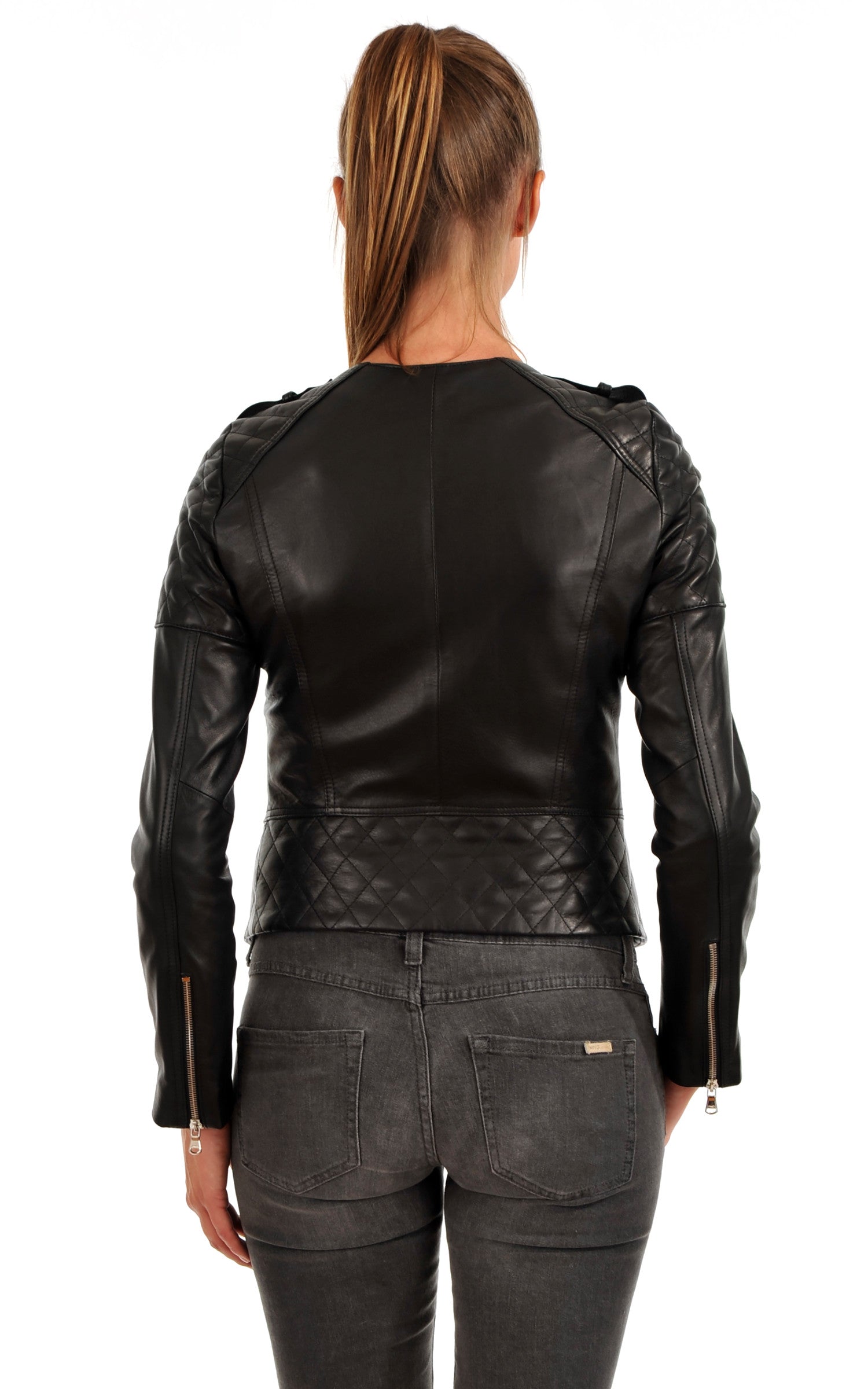 A &quot;SHERRY FF&quot; Noir La Canadienne Blouson Femme back photo 4