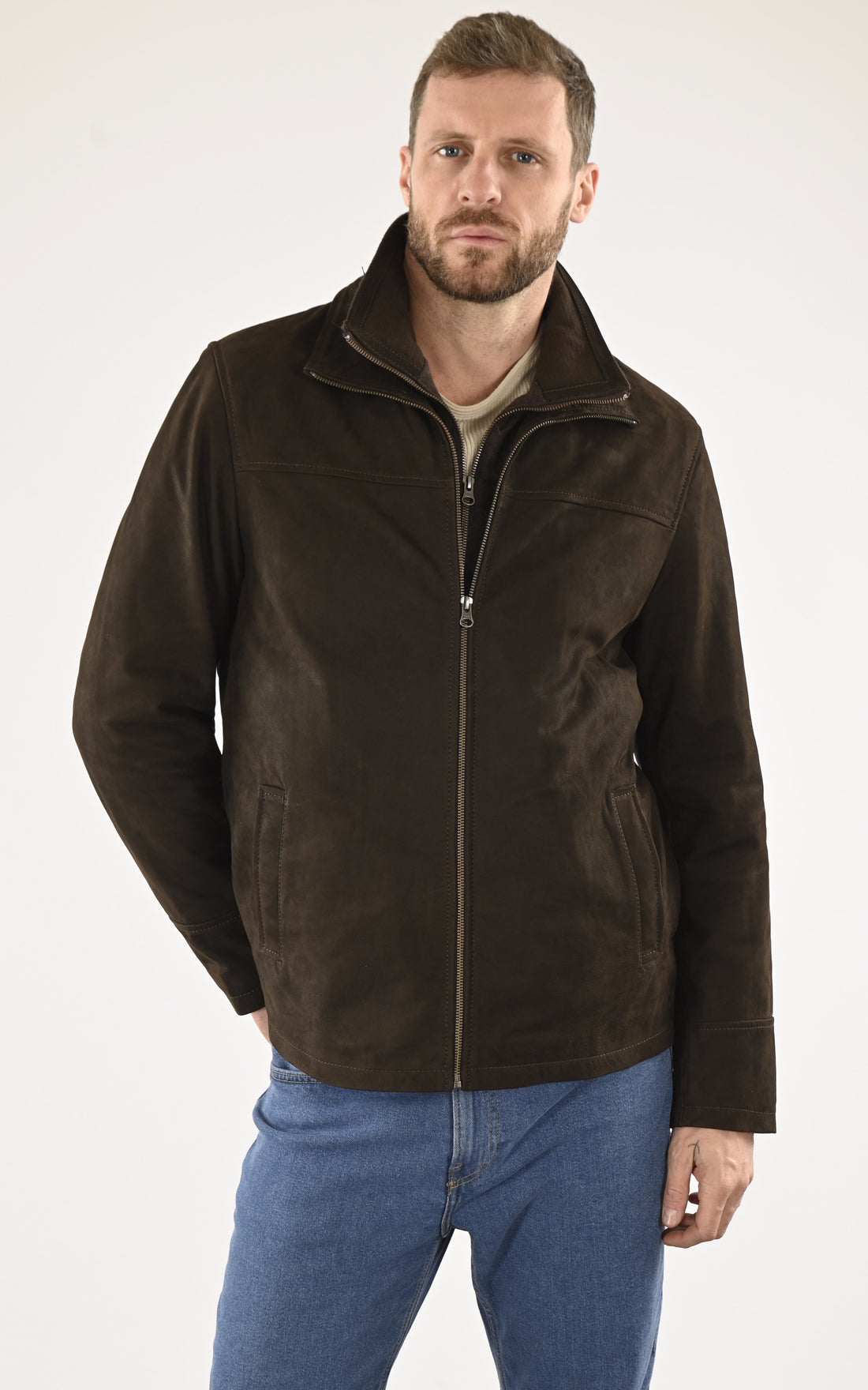 A &quot;COOPER&quot; Marron La Canadienne Blouson Homme opened photo