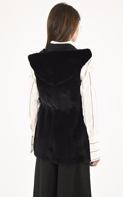 A &quot;195H-RX 75CM&quot; Noir La Canadienne Gilet Femme back photo