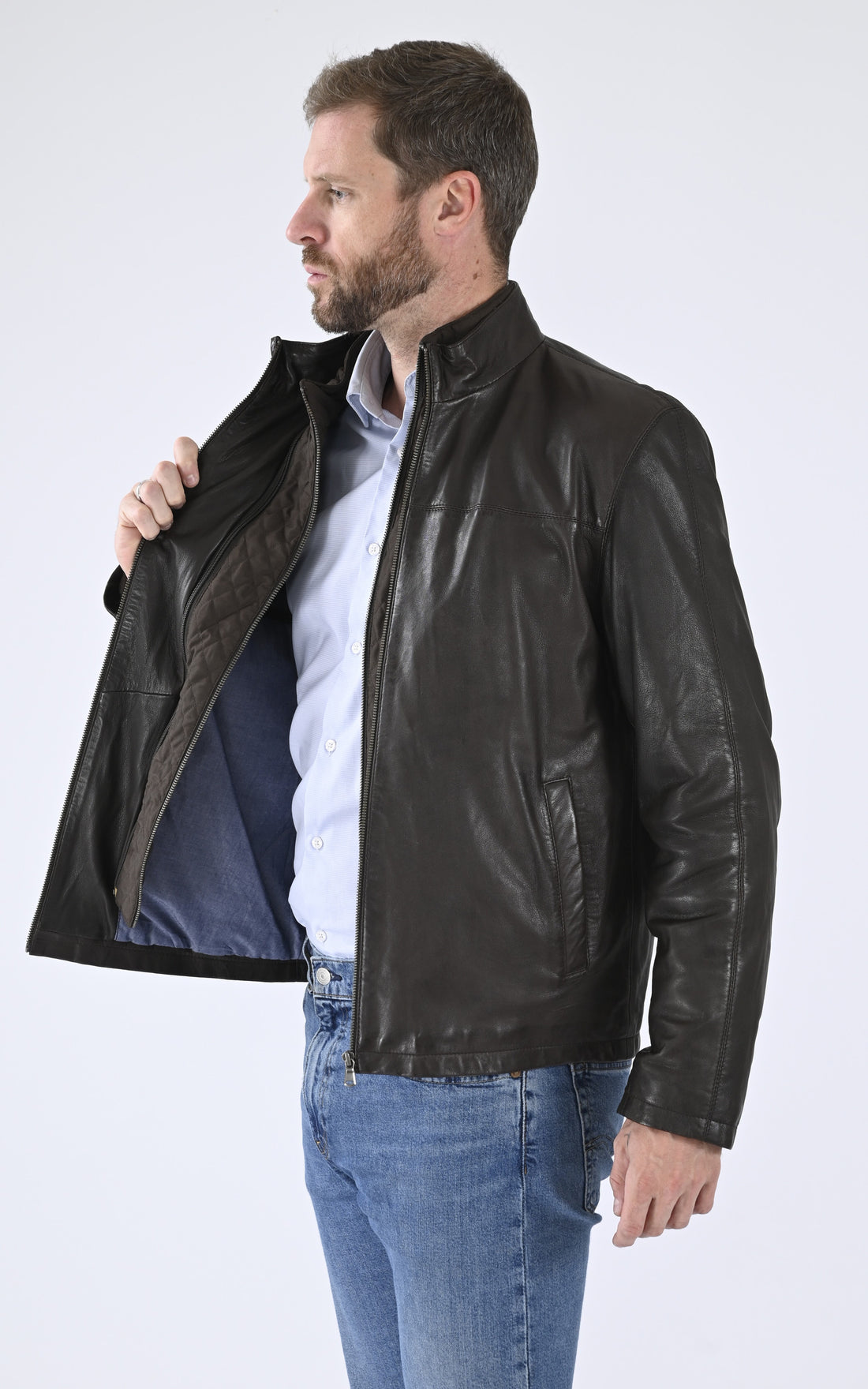 A &quot;ORLANDO 7765&quot; Marron Smarty Blouson Homme opened photo