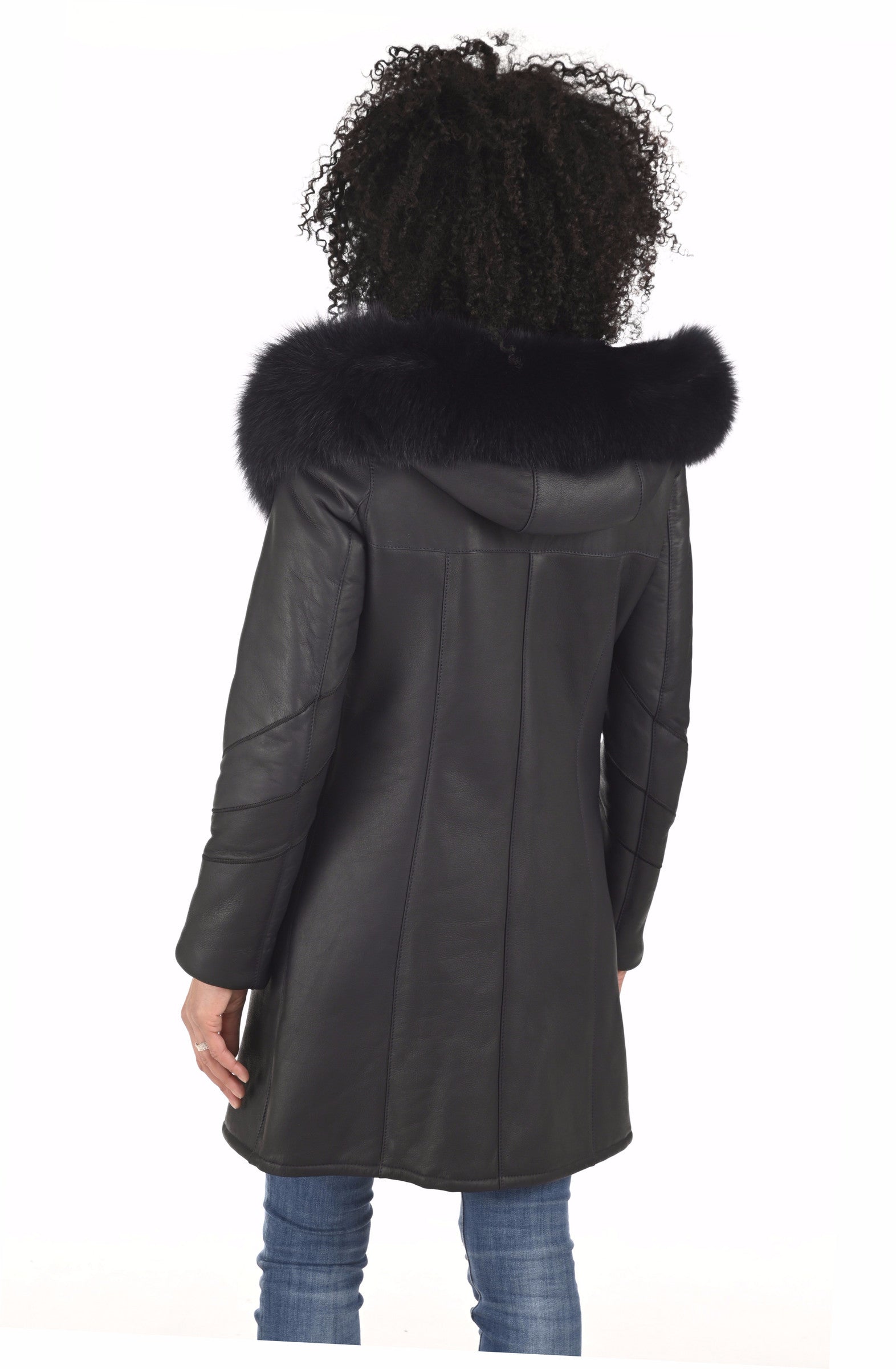A &quot;SHAY DF SOFT&quot; Bleu Marine La Canadienne 3/4 Femme back photo