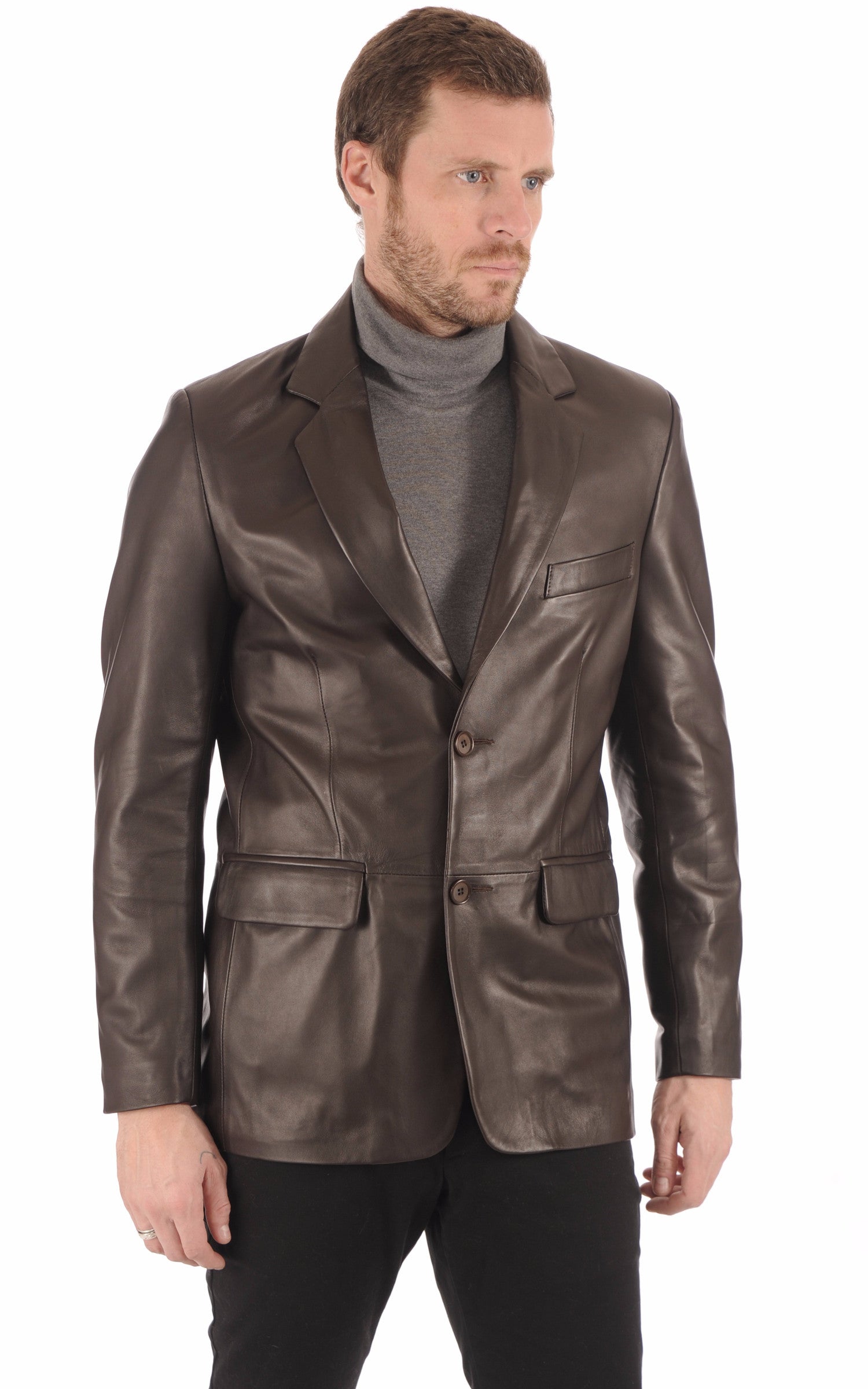 A &quot;ARMAND&quot; Marron La Canadienne Veste Homme closed photo