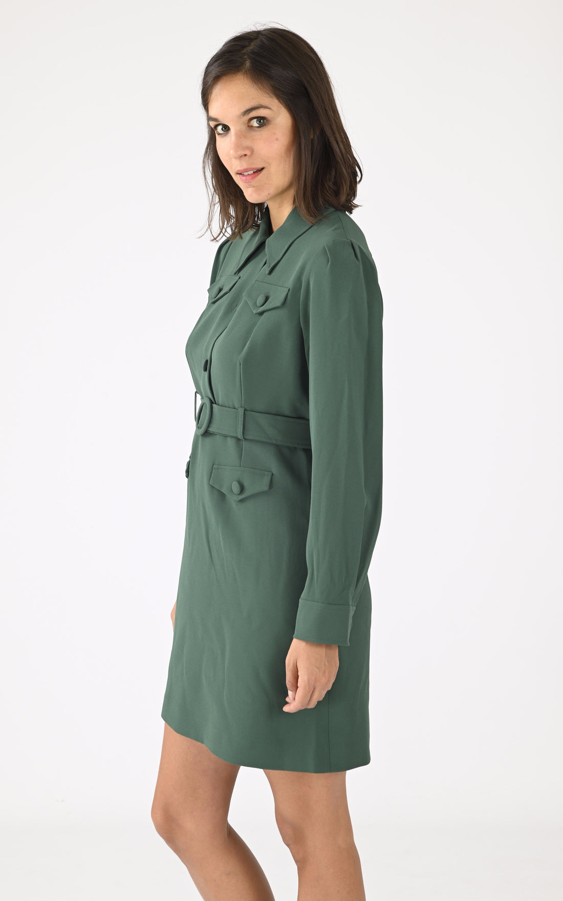A &quot;ROYA&quot; Vert Tara Jarmon Robe Femme opened photo