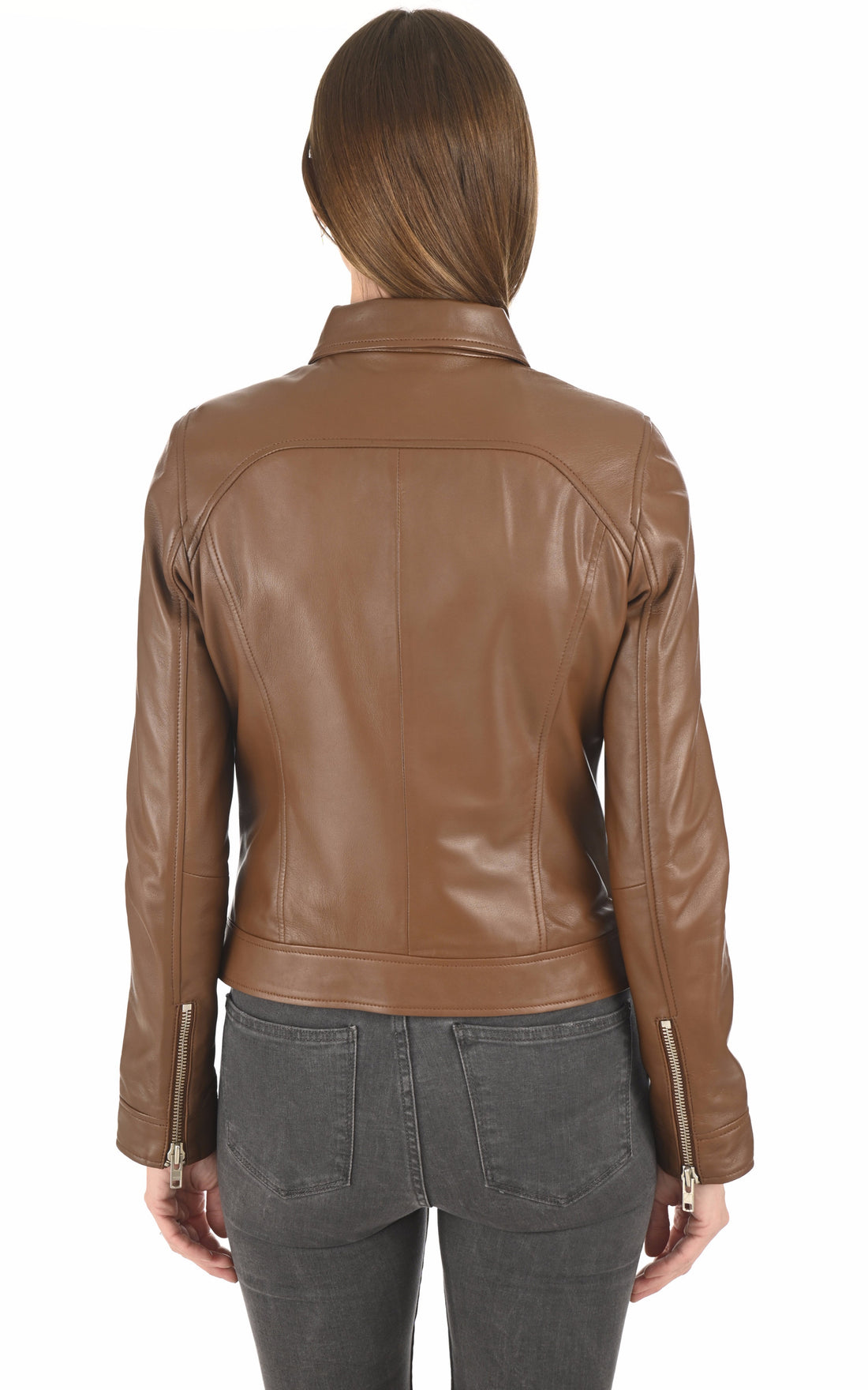 A &quot;RANDOM GIRL&quot; Cognac Serge Pariente Blouson Femme opened photo