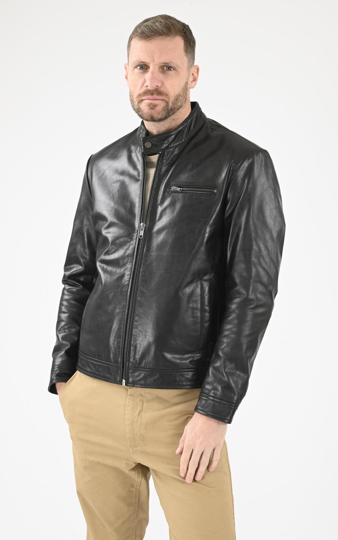 A &quot;RETRO&quot; Noir Serge Pariente Blouson Homme opened photo