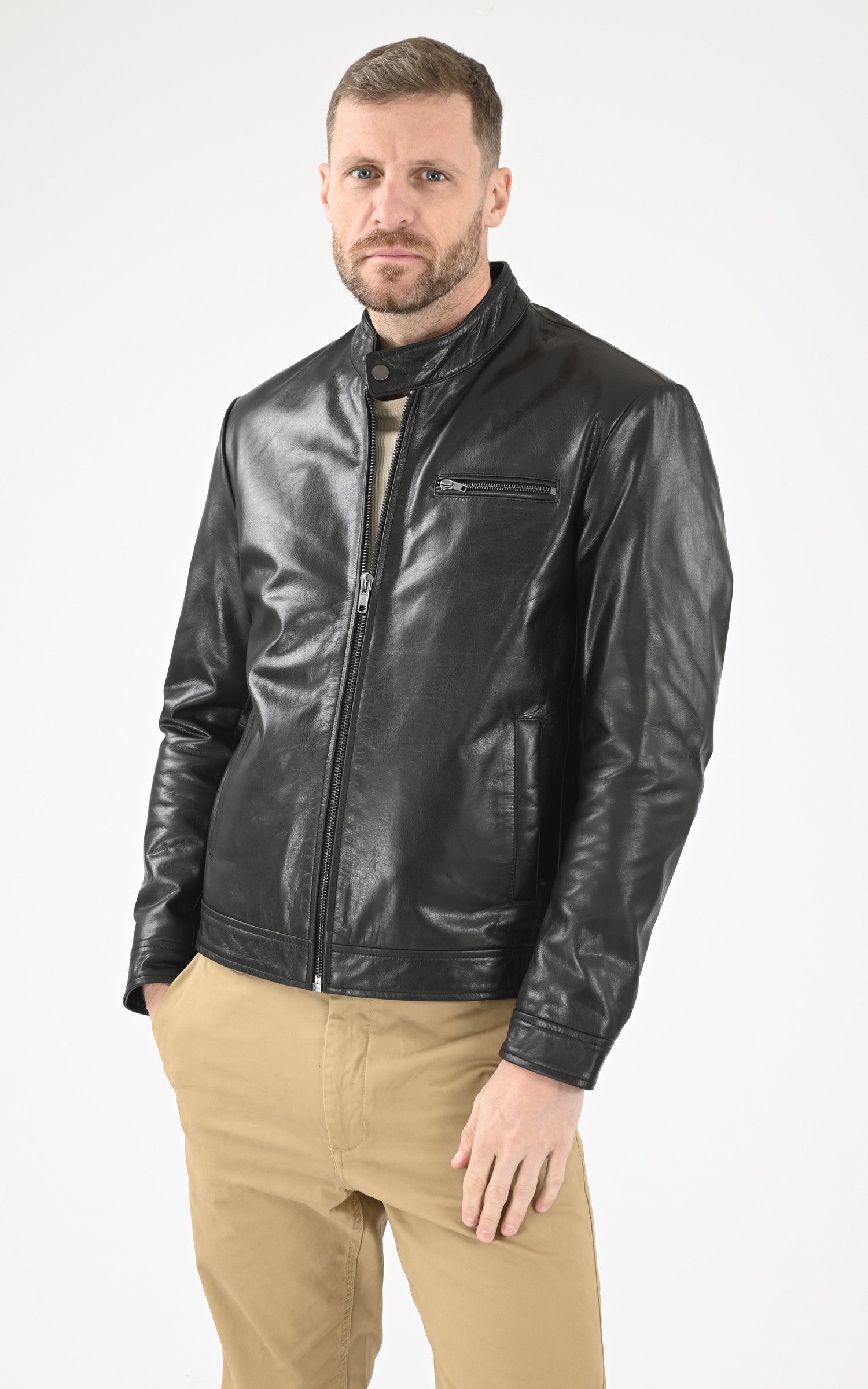 A &quot;RETRO&quot; Noir Serge Pariente Blouson Homme closed photo