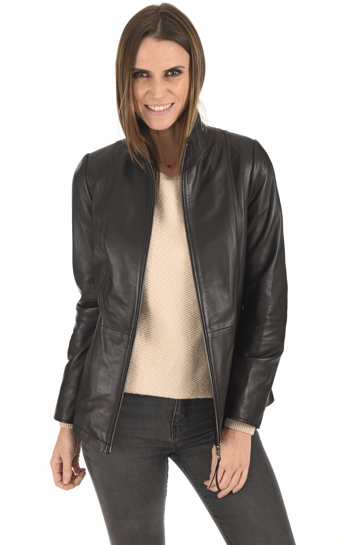 A &quot;ABZ071&quot; Noir La Canadienne Veste Femme opened photo