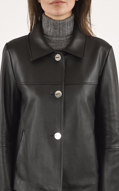 A &quot;SOLINA FF&quot; Noir La Canadienne Veste Femme details photo