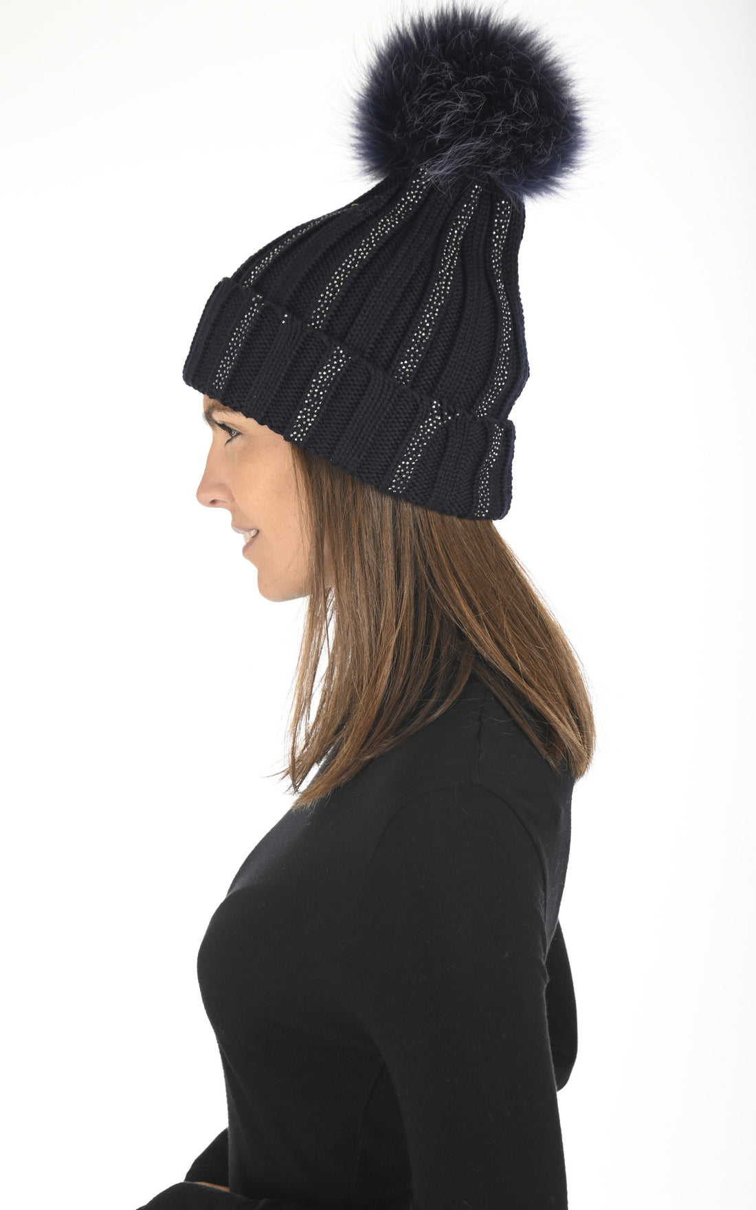 A &quot;10729H&quot; Bleu Marine La Canadienne Bonnet Femme opened photo