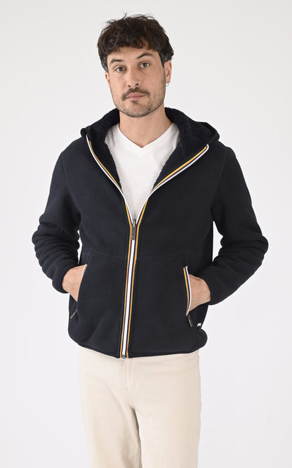 A &quot;JACK SHERPA K4122UW&quot; Bleu K-Way Gilet Homme closed photo