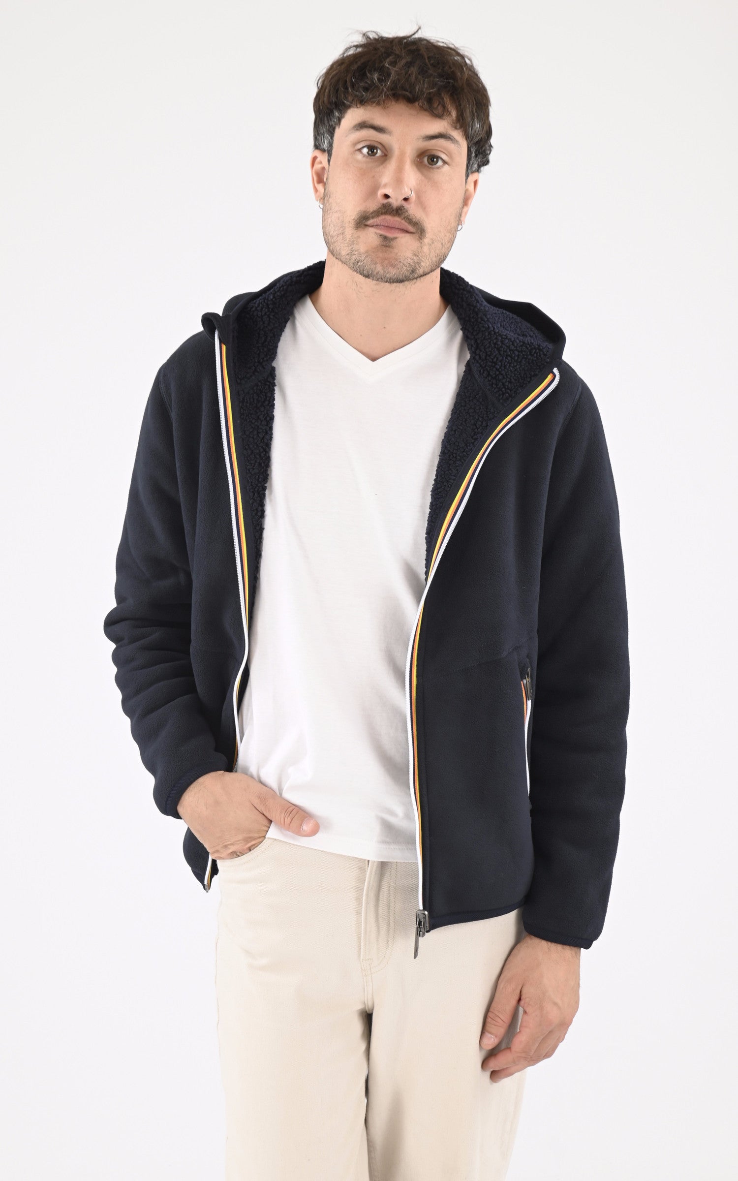 A &quot;JACK SHERPA K4122UW&quot; Bleu K-Way Gilet Homme opened photo