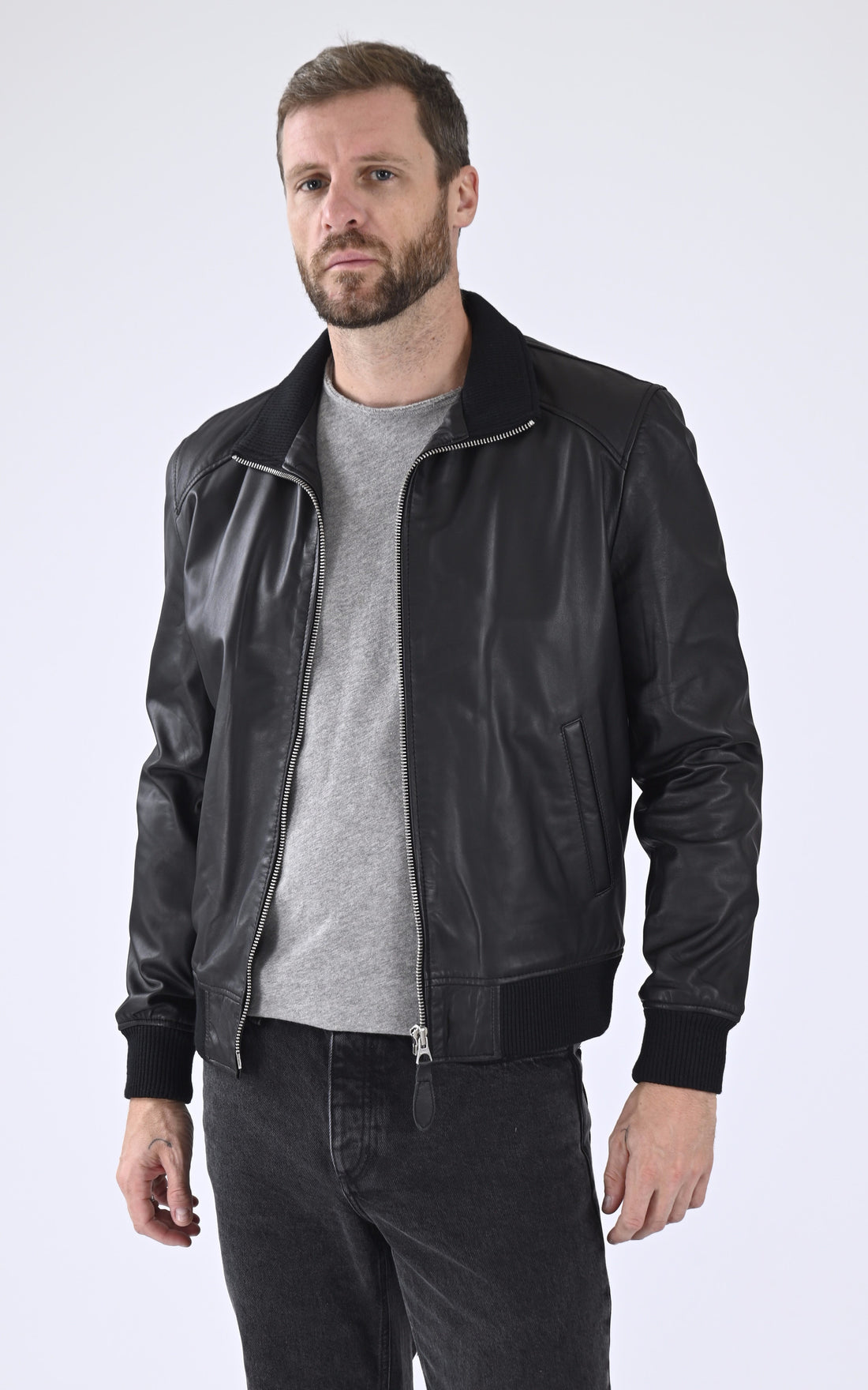 A &quot;LC FRESNO&quot; Noir Schott Blouson Homme opened photo