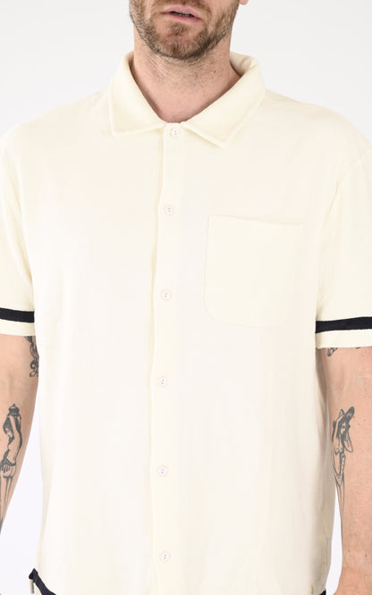 A &quot;CALA&quot; Ecru Rivieras Chemise Homme details photo