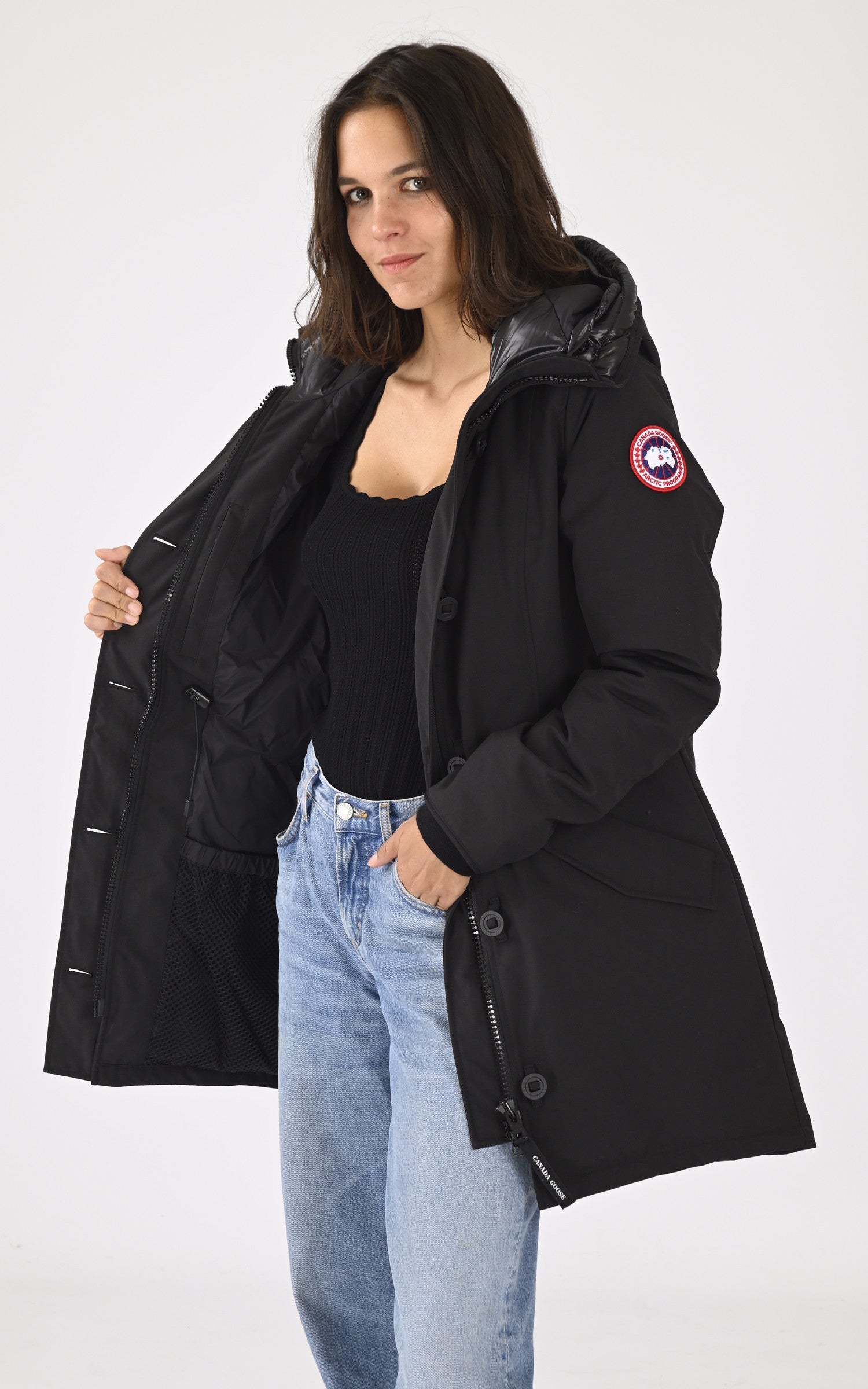 A &quot;ROSSCLAIR 2580W&quot; Noir Canada Goose 3/4 Doudoune Femme interior photo 3